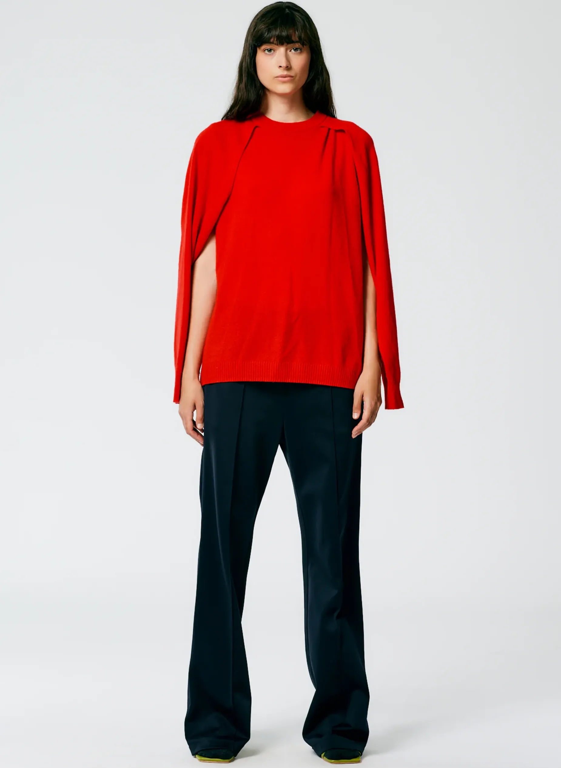 Knitwear & Sweatshirts|Fundamentals - WOFs>Tibi Feather Weight Cashmere Easy Cocoon Tunic Red