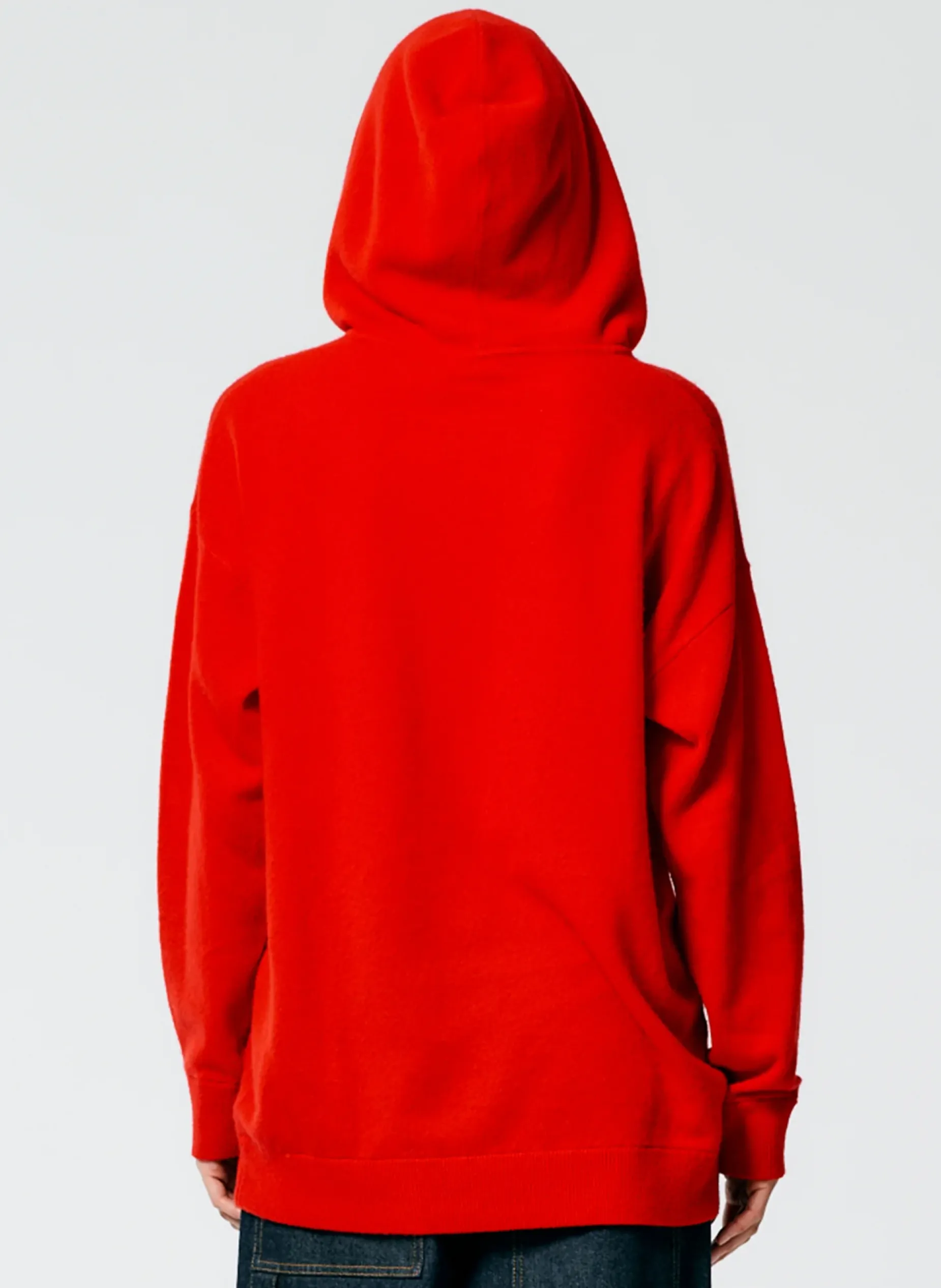 Leisure Sets|Knitwear & Sweatshirts>Tibi Feather Weight Cashmere Easy Mens Hoodie Red