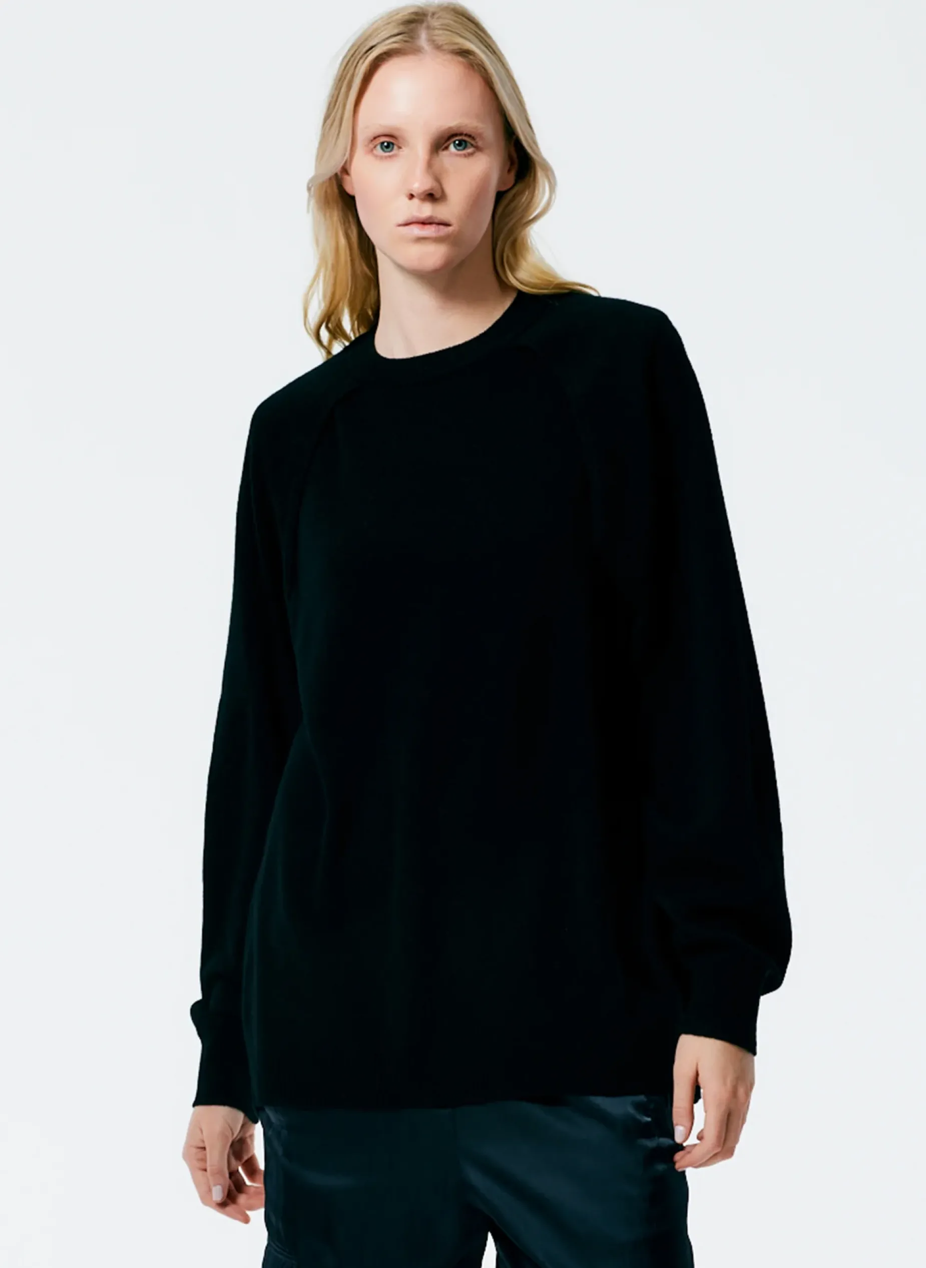 Knitwear & Sweatshirts|Fundamentals - WOFs>Tibi Feather Weight Cashmere Easy Cocoon Tunic Black