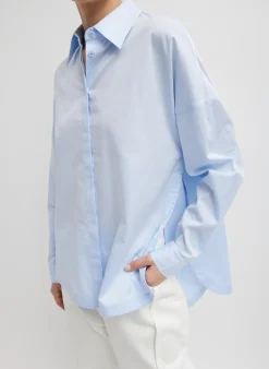 Tops|Fundamentals - WOFs>Tibi Gabe Oversized Shirt Blue