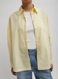 Tops|Fundamentals - WOFs>Tibi Gabe Oversized Shirt Lemon Ice