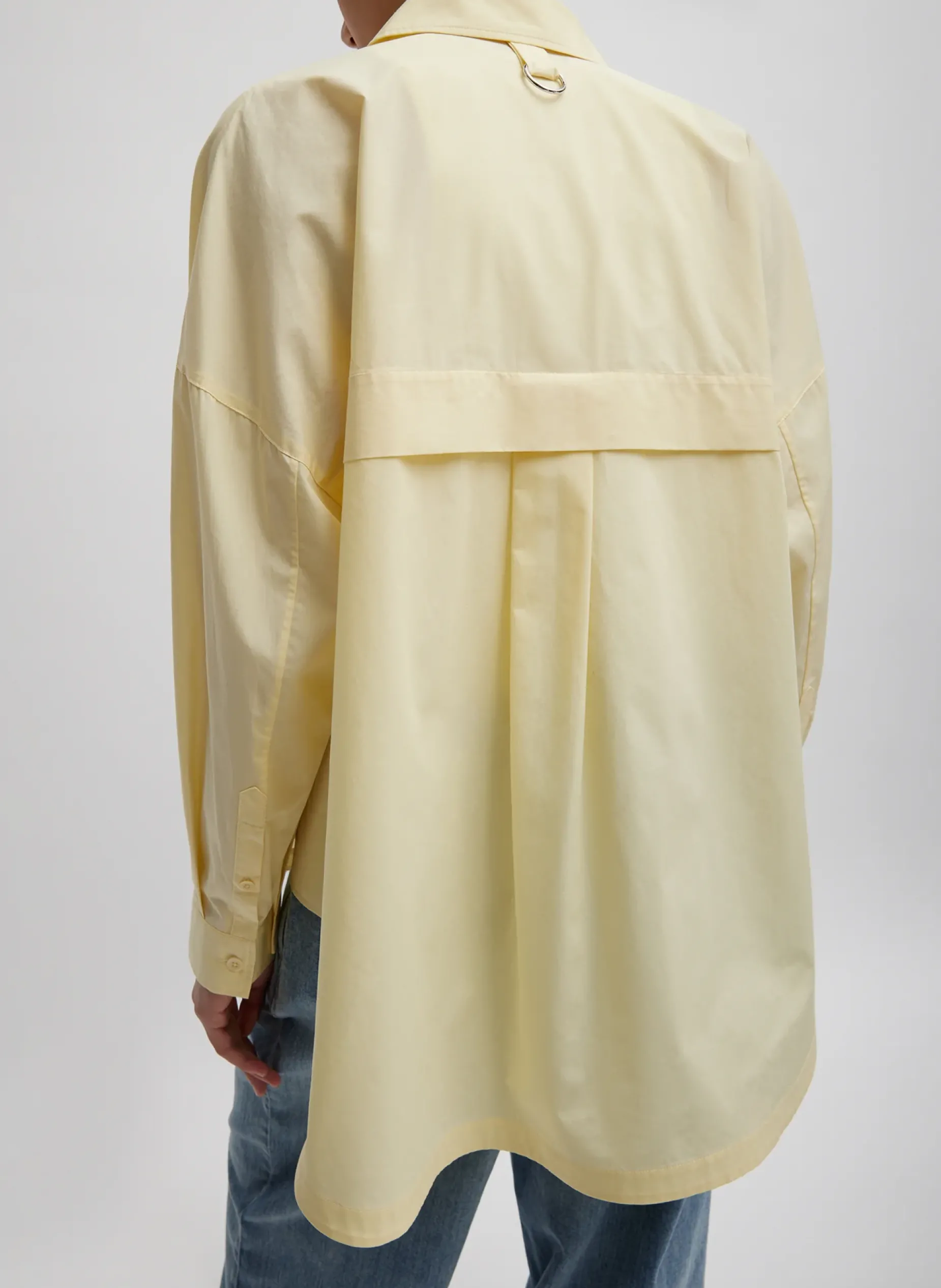 Tops|Fundamentals - WOFs>Tibi Gabe Oversized Shirt Lemon Ice