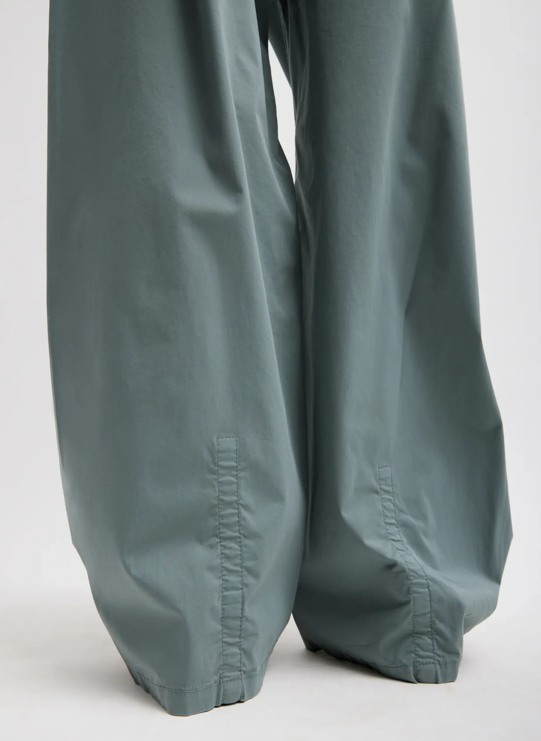 Pants & Shorts>Tibi Garment Dyed Silky Cotton Sid Pant Green Limestone