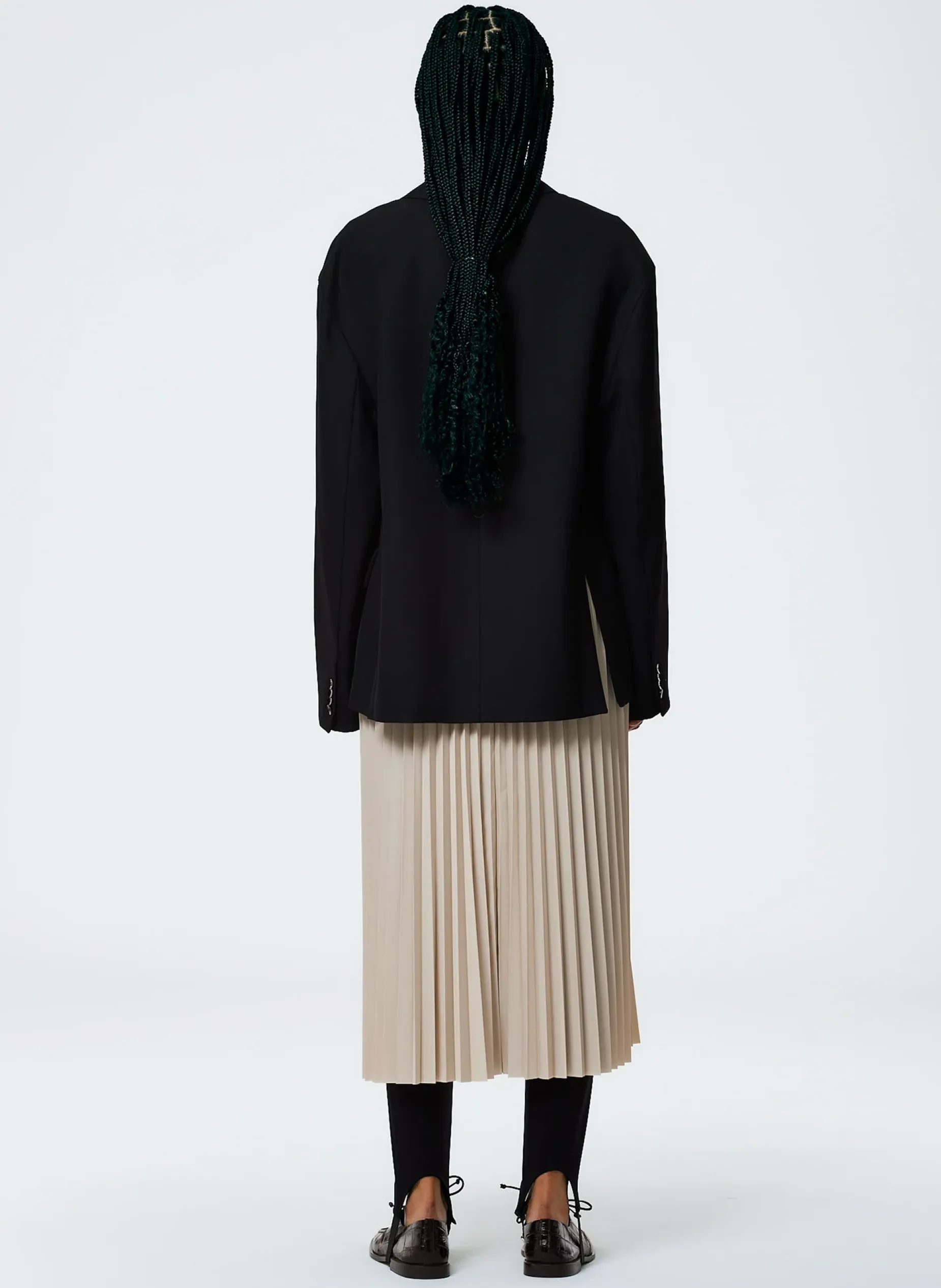 Suits|Jackets & Outerwear>Tibi Grain De Poudre Liam Blazer With Slit Zipper Detail Black