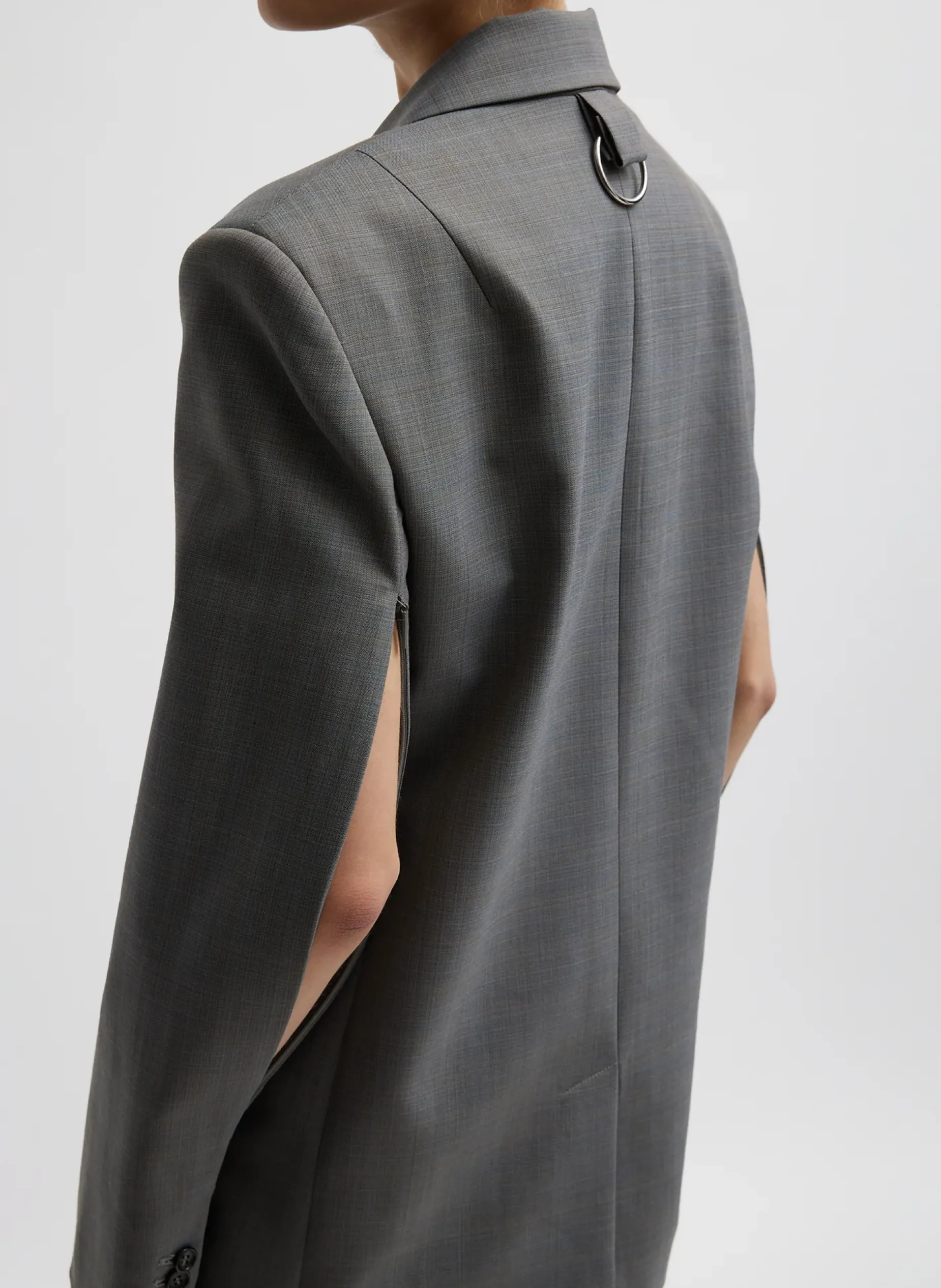 Suits|Jackets & Outerwear>Tibi Grant Suiting Double Breasted Blazer Grey Multi