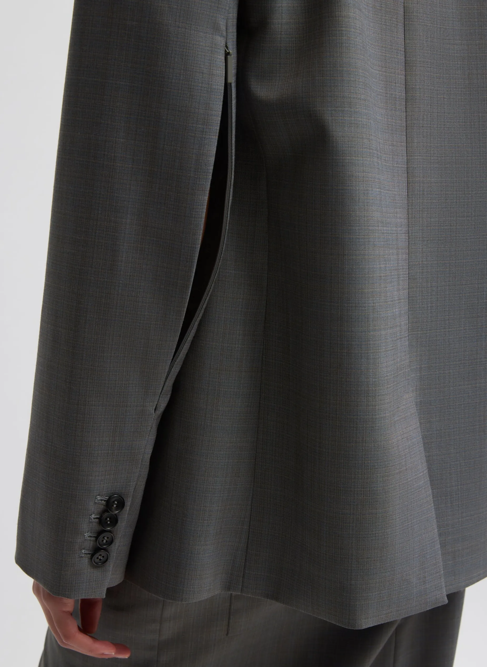 Suits|Jackets & Outerwear>Tibi Grant Suiting Double Breasted Blazer Grey Multi