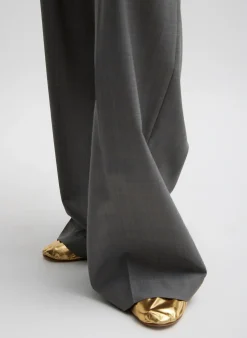 Suits|Pants & Shorts>Tibi Grant Suiting Fold Over Trouser Grey Multi