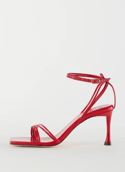 Heels|Sandals>Tibi Guy Naplack Sandal Cherry Red