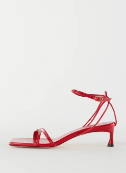 Heels|Sandals>Tibi Harper Naplack Sandal Cherry Red