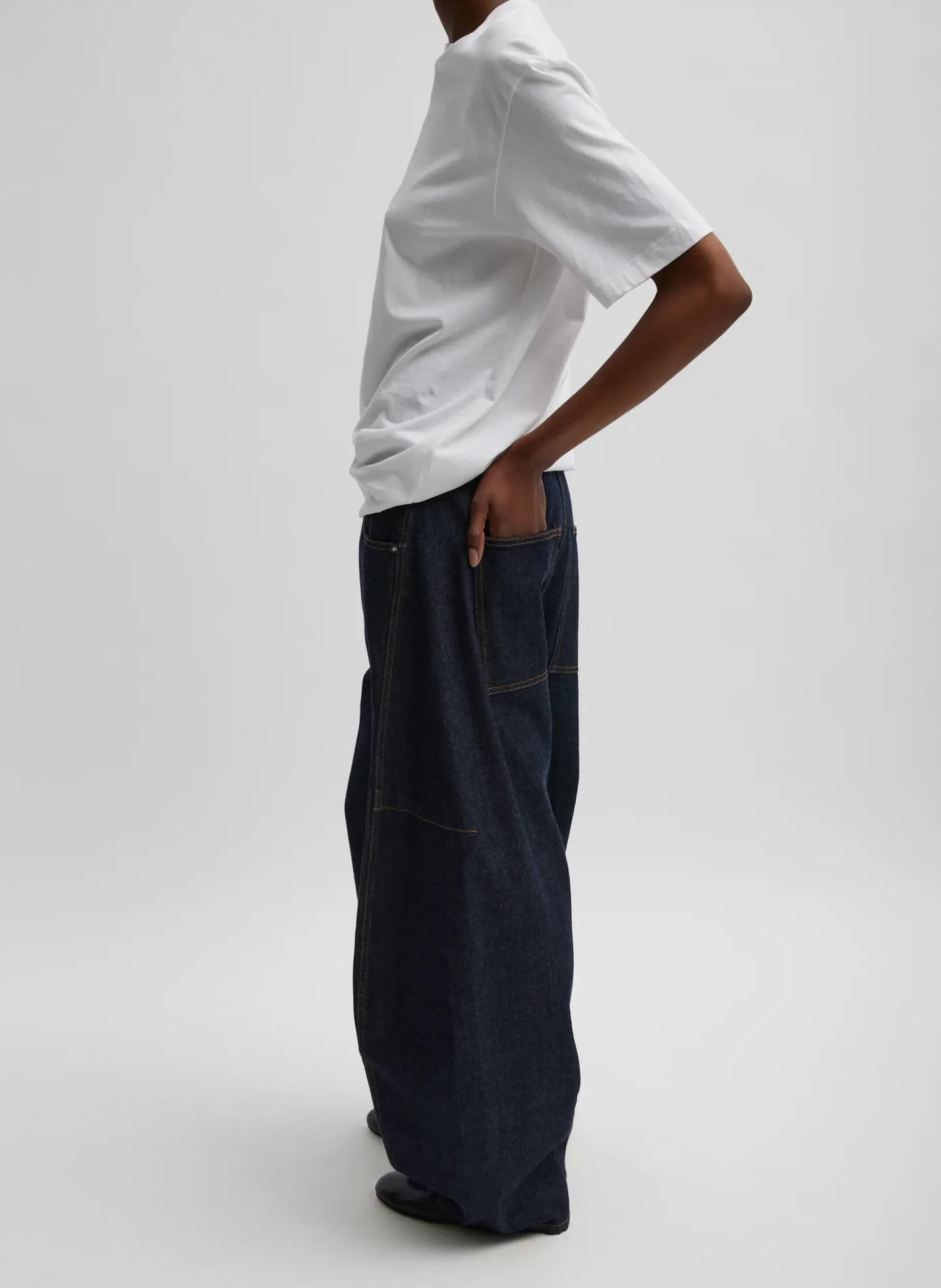 Denim|Pants & Shorts>Tibi Indigo Denim Sid Jean Dark Denim