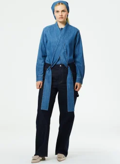 Denim|Pants & Shorts>Tibi Indigo Denim Slouchy Carpenter Jean Dark Denim