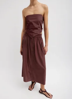 Skirts>Tibi Italian Sporty Nylon Full Skirt Cinnamon