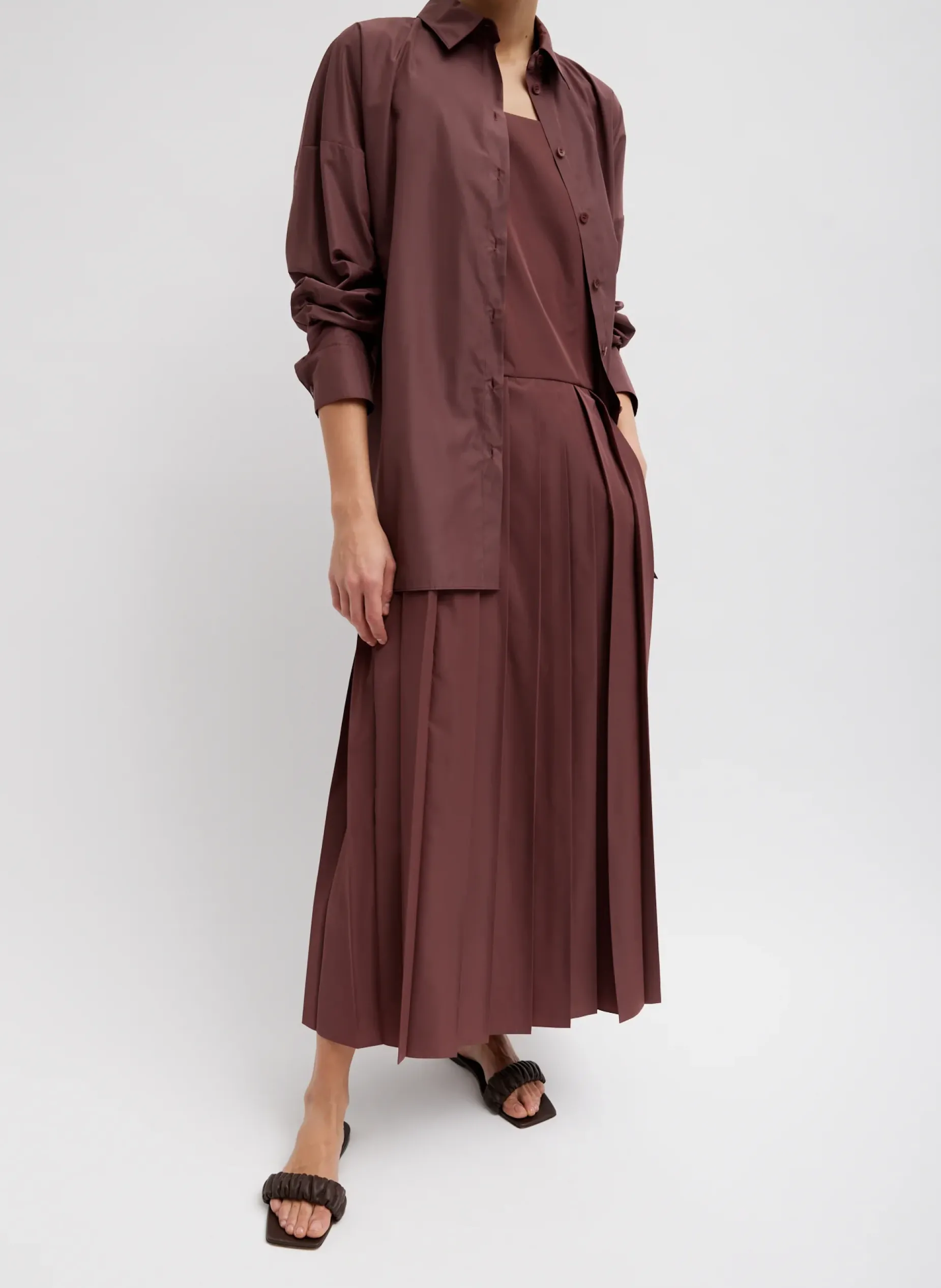 Dresses>Tibi Italian Sporty Nylon Overall Dress Cinnamon
