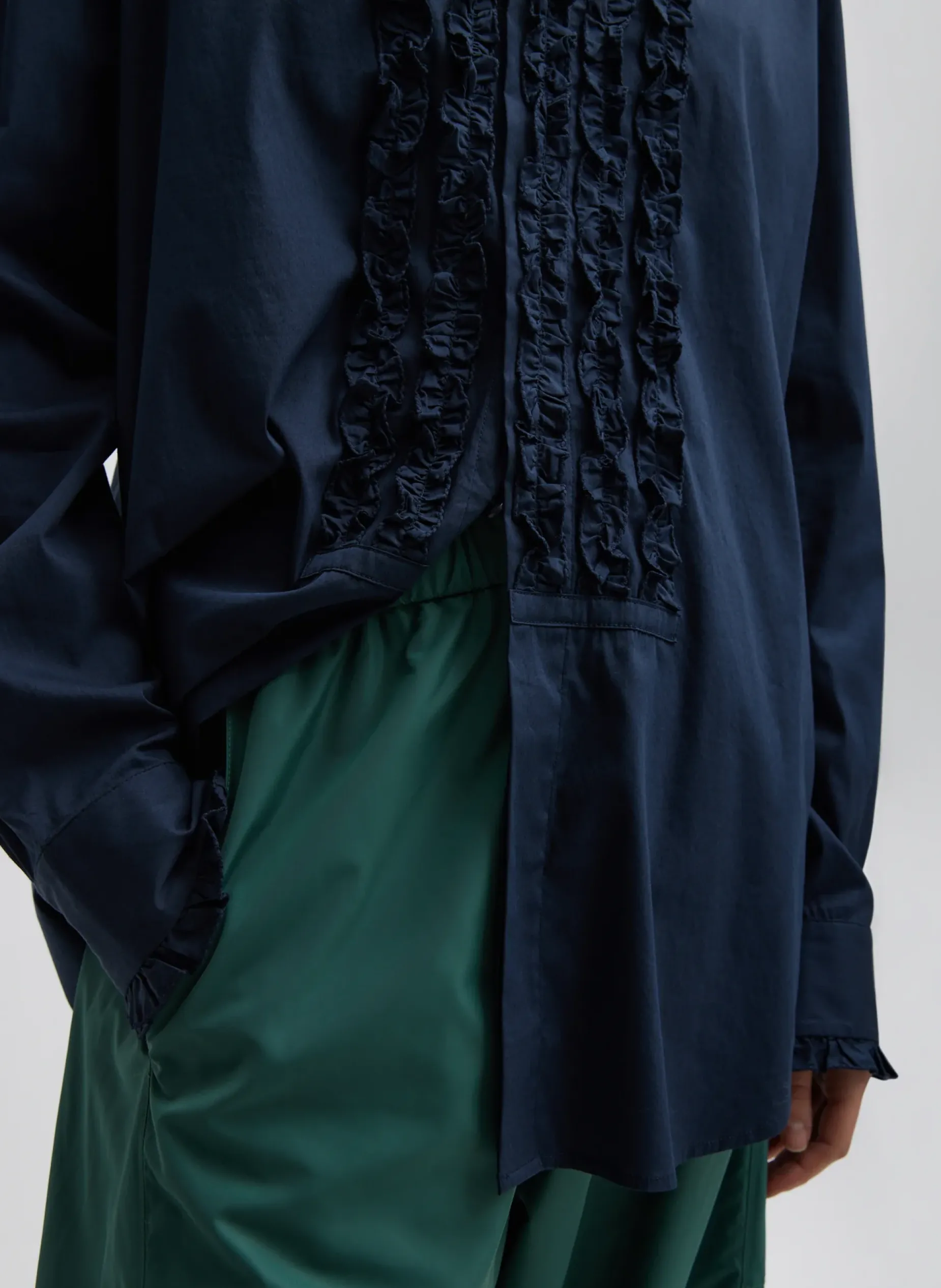 Pants & Shorts>Tibi Italian Sporty Nylon Winslow Pant Dark Hunter Green