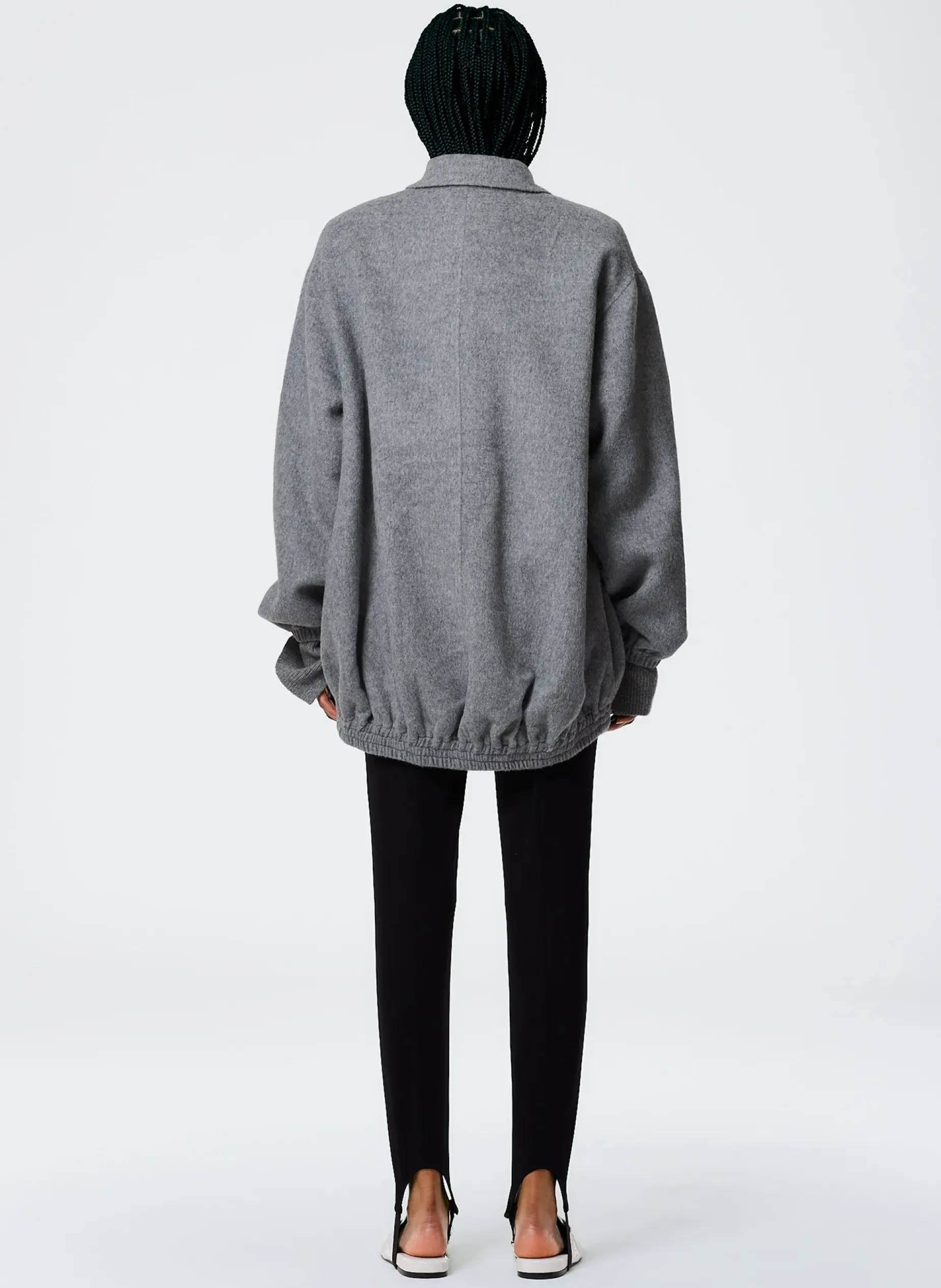 Jackets & Outerwear>Tibi Luxe Wool Angora Oversized Bomber Medium Heather Grey