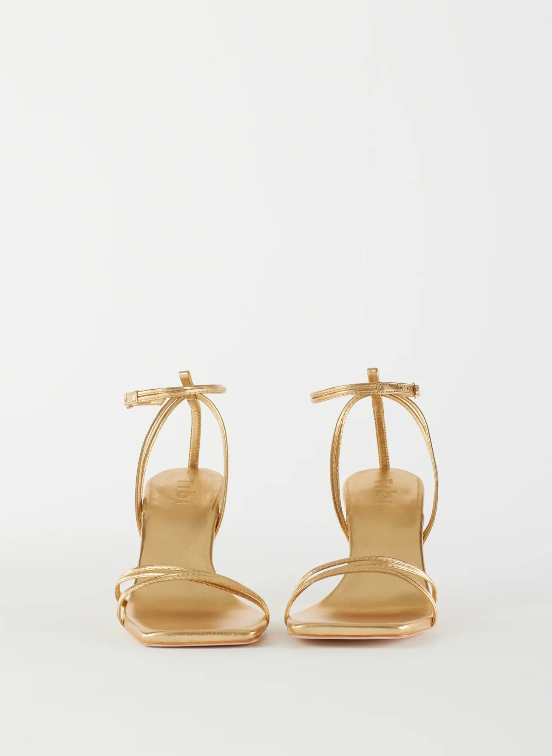 Heels|Sandals>Tibi Metallic Nappa Guy Sandal Gold