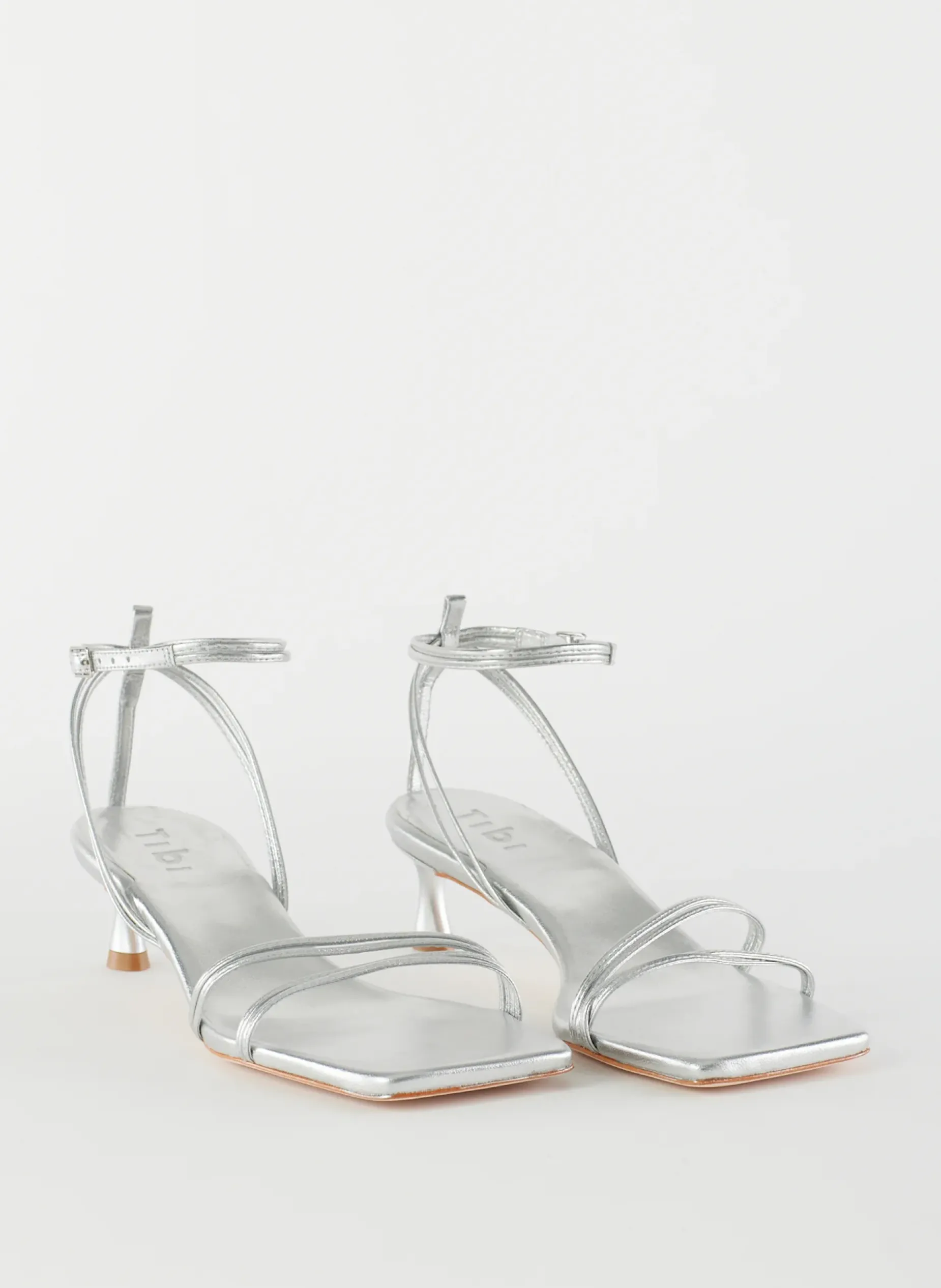 Heels|Sandals>Tibi Metallic Nappa Harper Sandal Silver