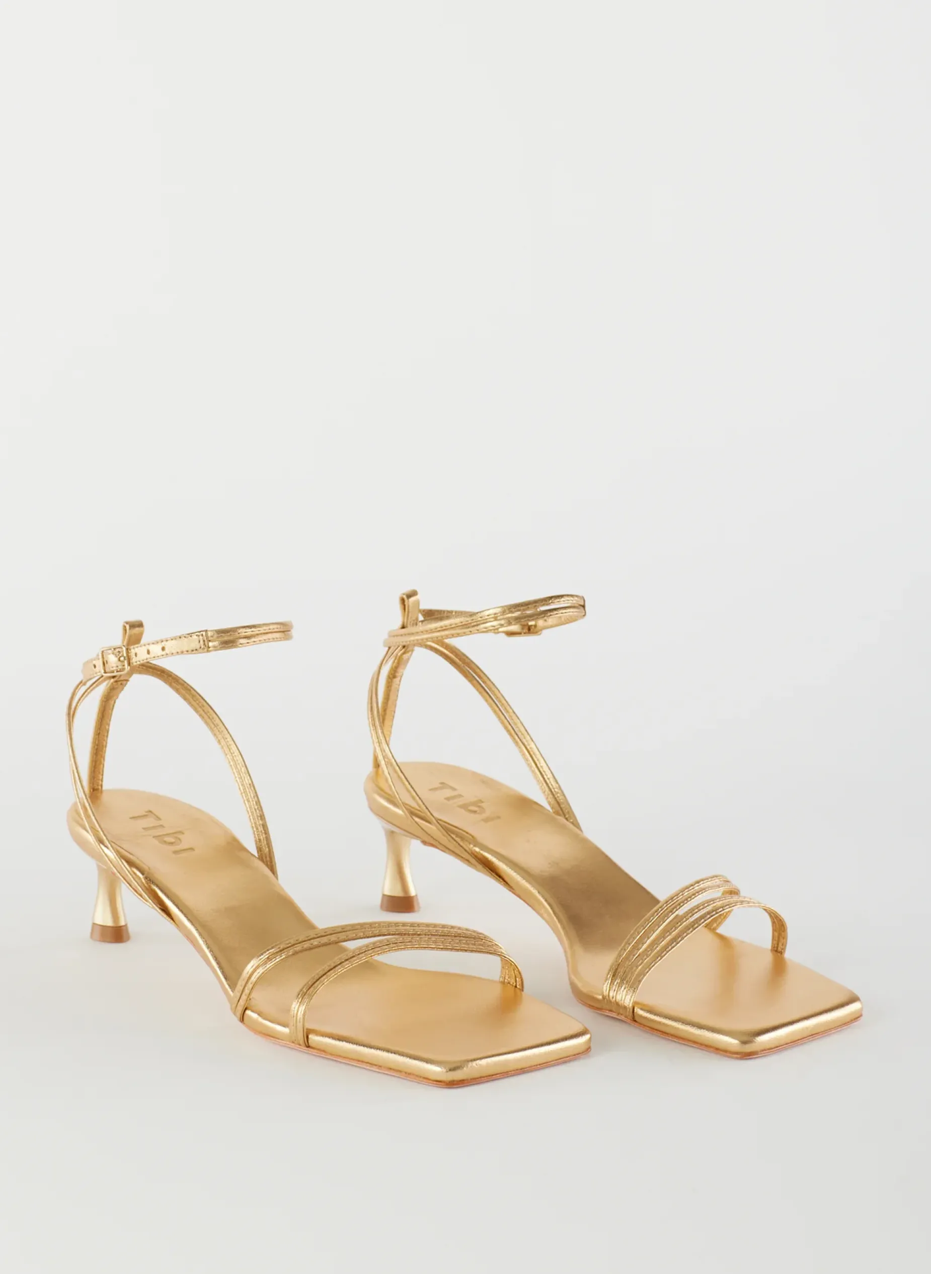 Heels|Sandals>Tibi Metallic Nappa Harper Sandal Gold