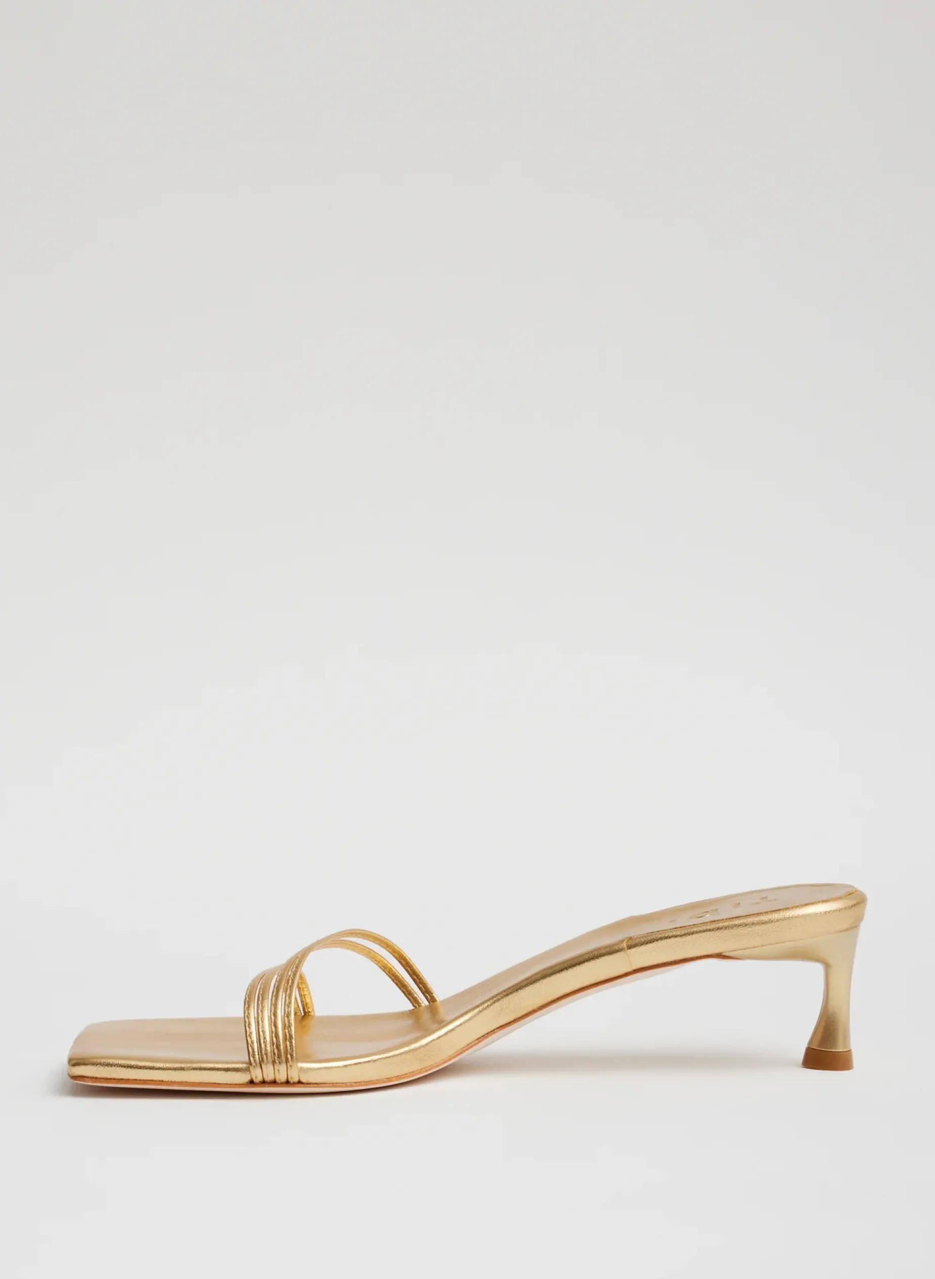 Heels|Sandals>Tibi Metallic Nappa Jim Sandal Gold