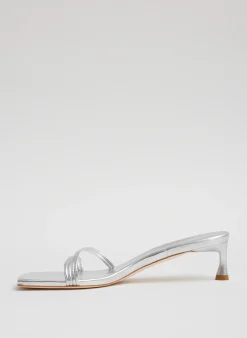 Heels|Sandals>Tibi Metallic Nappa Jim Sandal Silver