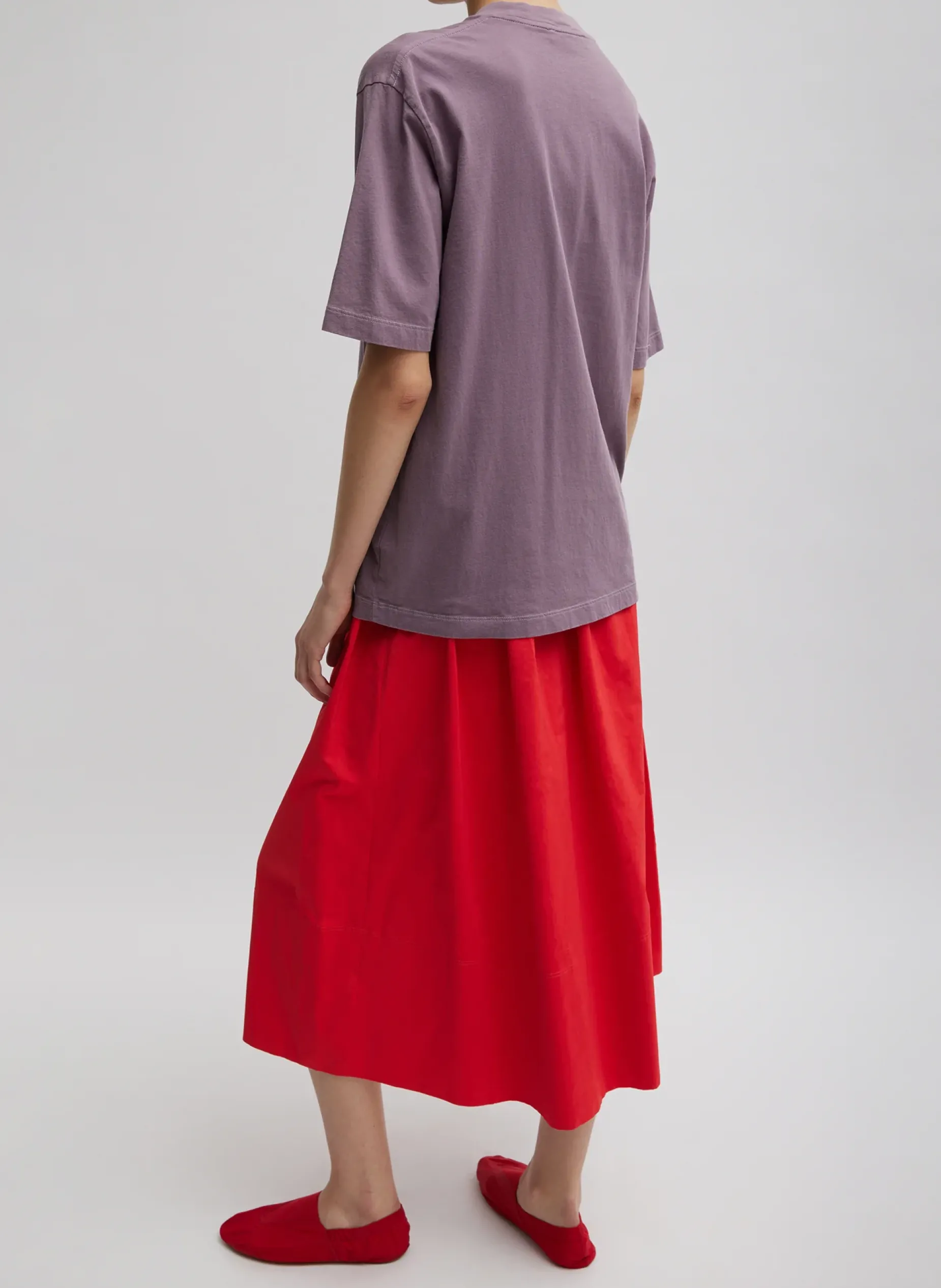 Tops|Fundamentals - WOFs>Tibi Mock Neck Unisex T-Shirt Plum-Ish