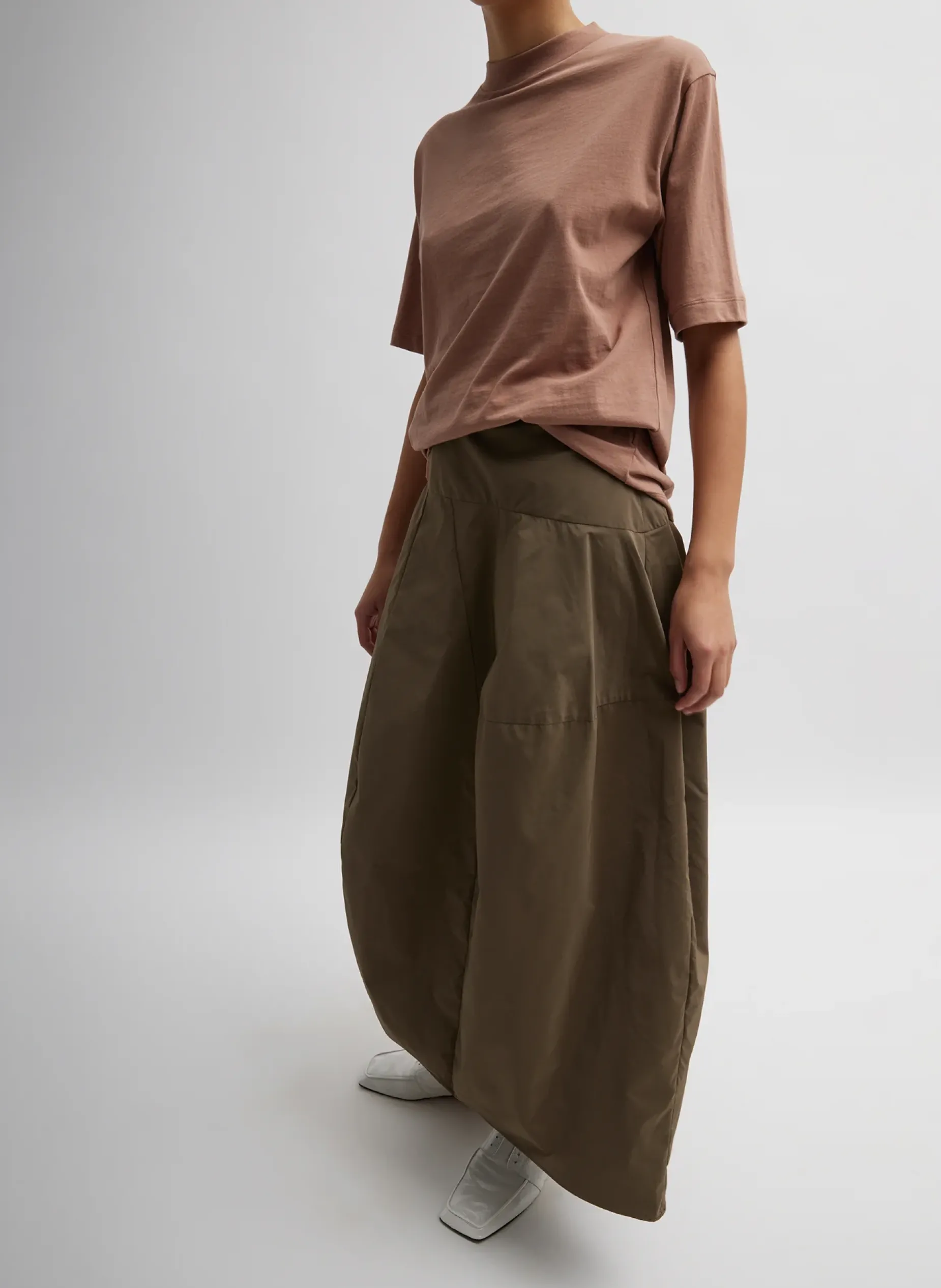 Tops|Fundamentals - WOFs>Tibi Mock Neck Unisex T-Shirt Butterscotch