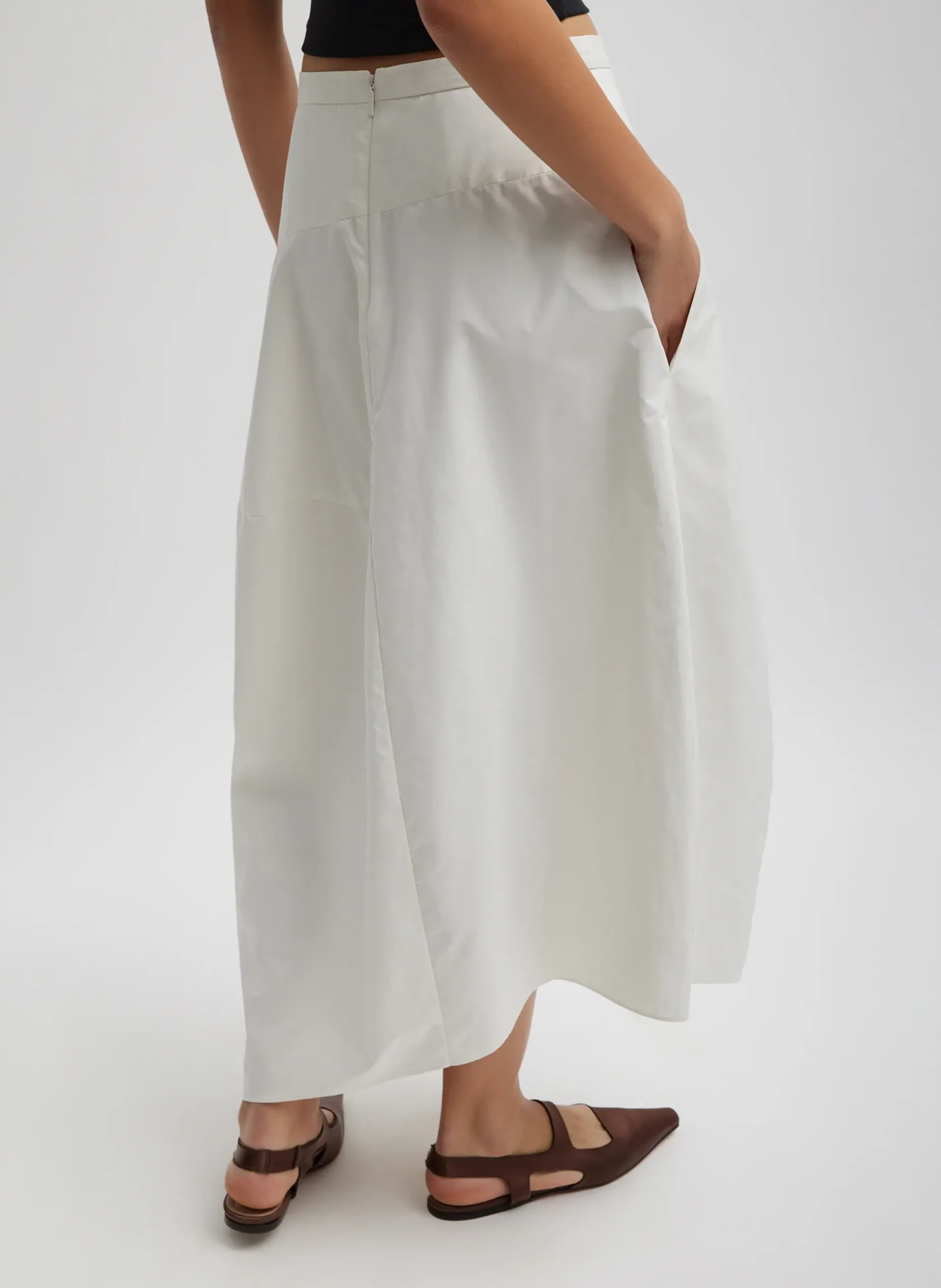 Skirts|Fundamentals - WOFs>Tibi Nylon Asymmetrical Balloon Skirt White