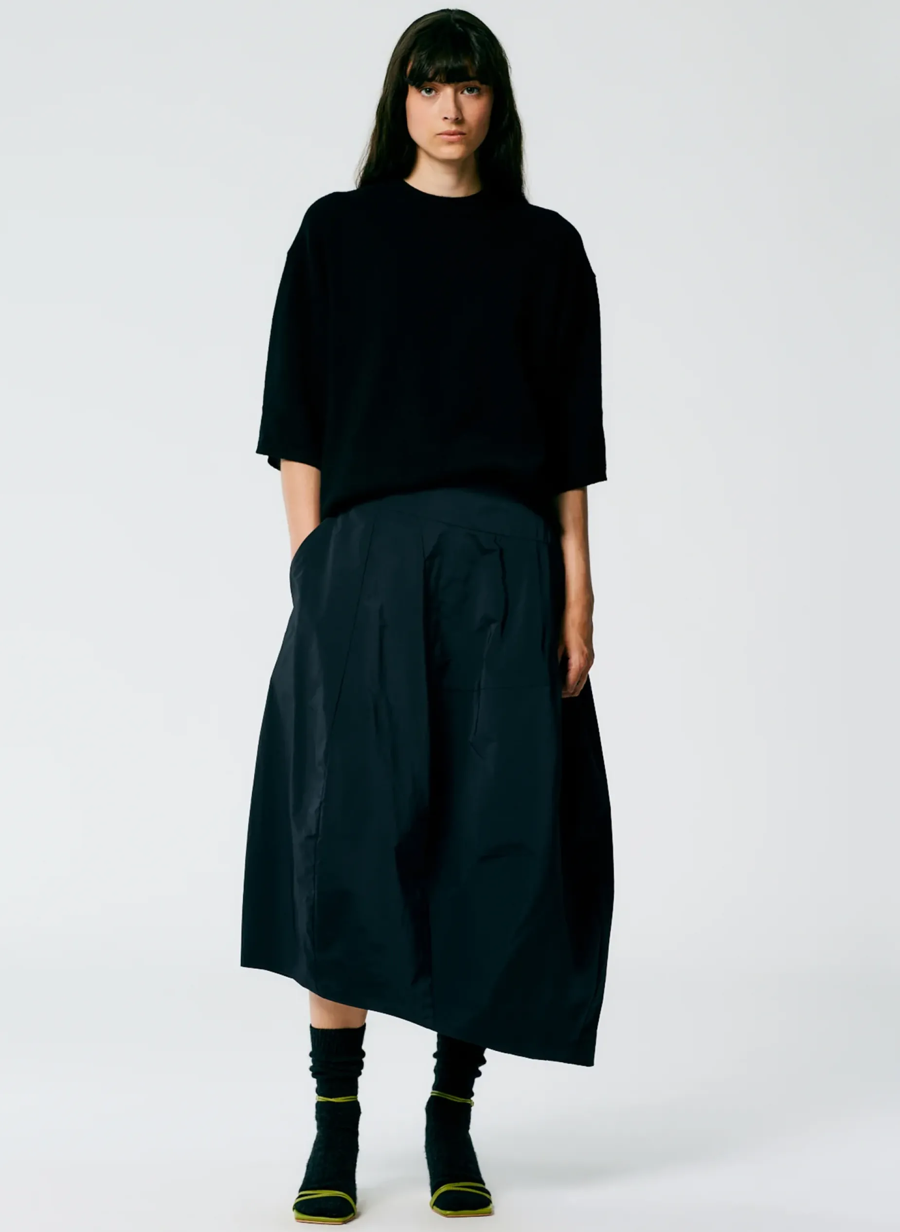 Skirts|Fundamentals - WOFs>Tibi Nylon Asymmetrical Balloon Skirt Navy