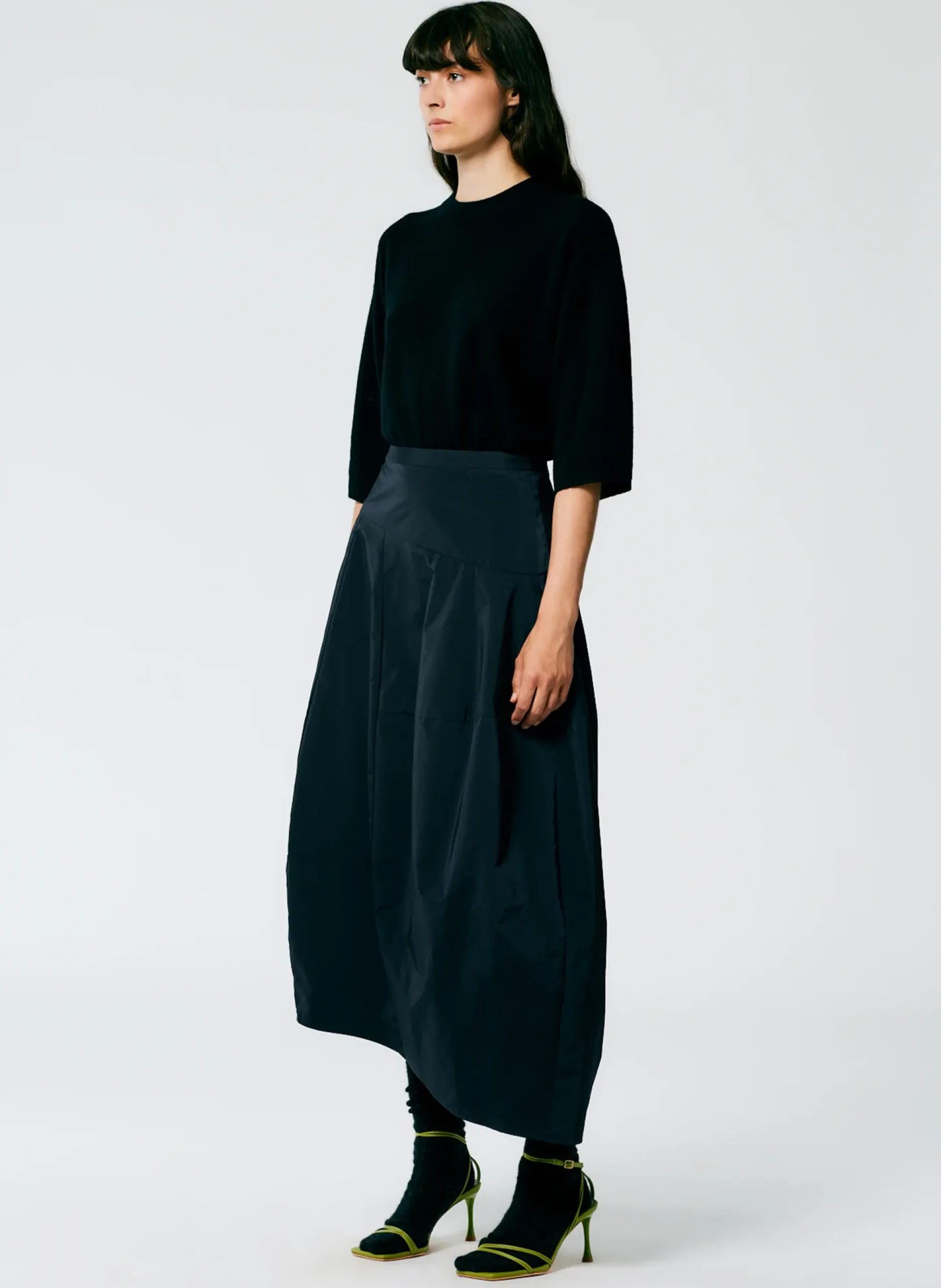 Skirts|Fundamentals - WOFs>Tibi Nylon Asymmetrical Balloon Skirt Navy