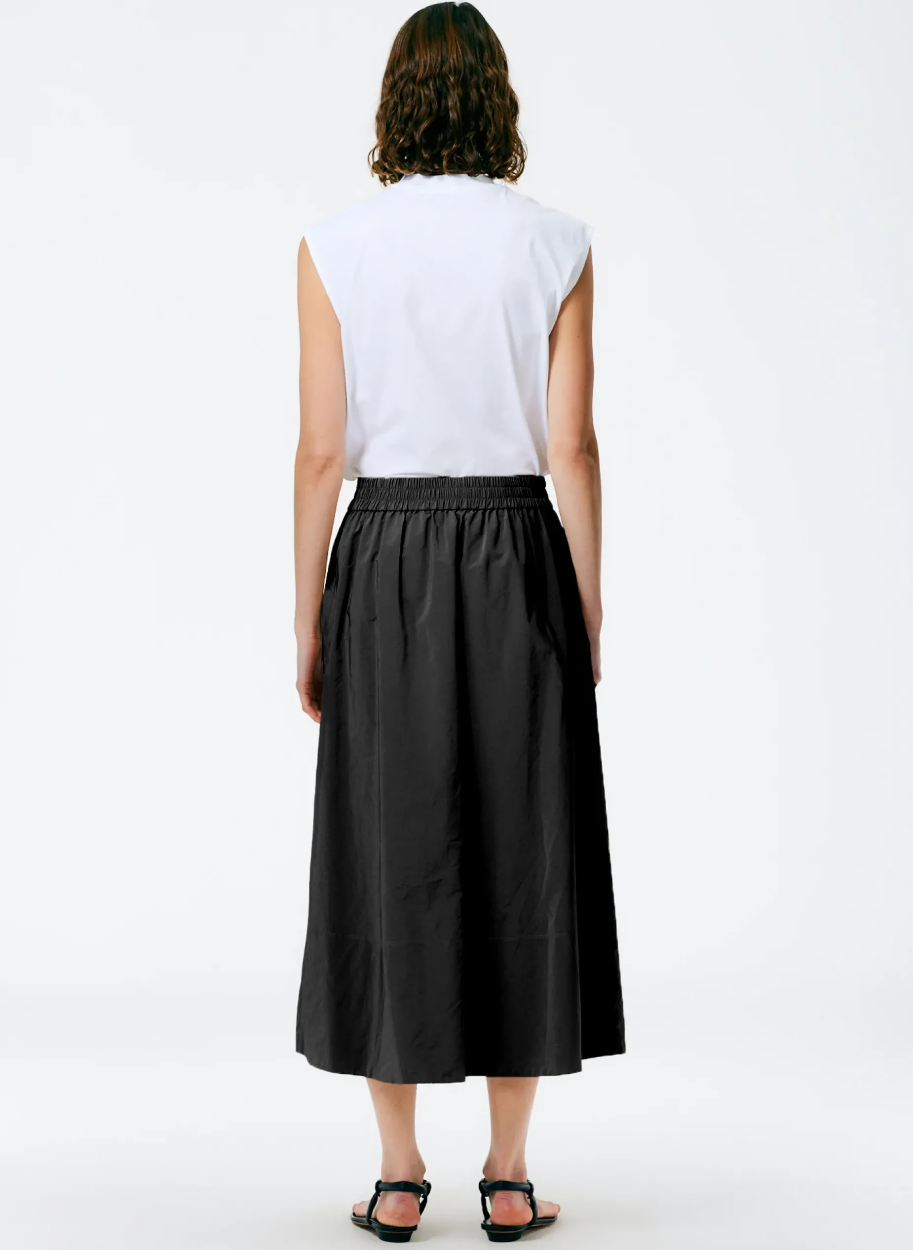 Skirts|Fundamentals - WOFs>Tibi Nylon Pull On Full Skirt Black