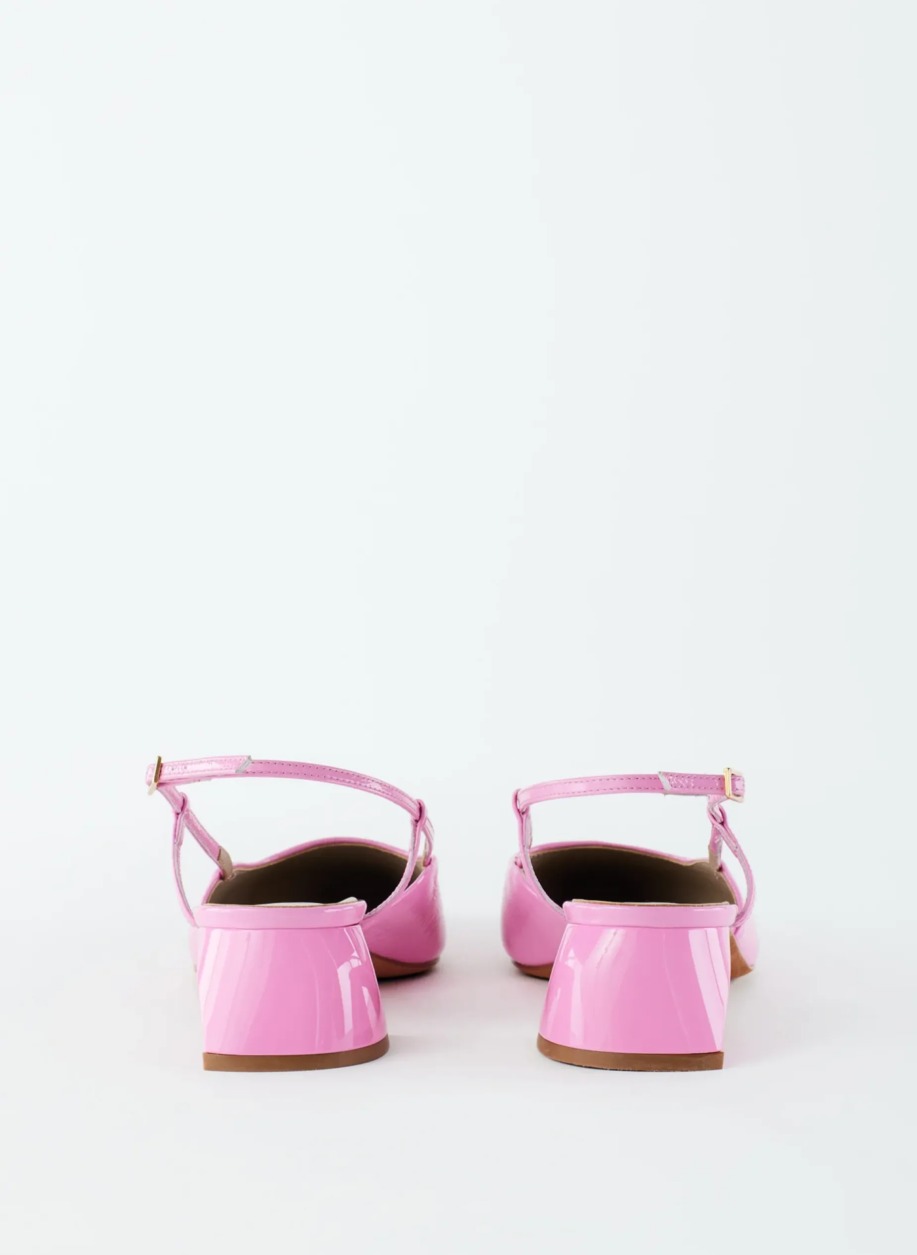 Heels>Tibi Patent Leather Oscar Slingback Baby Pink