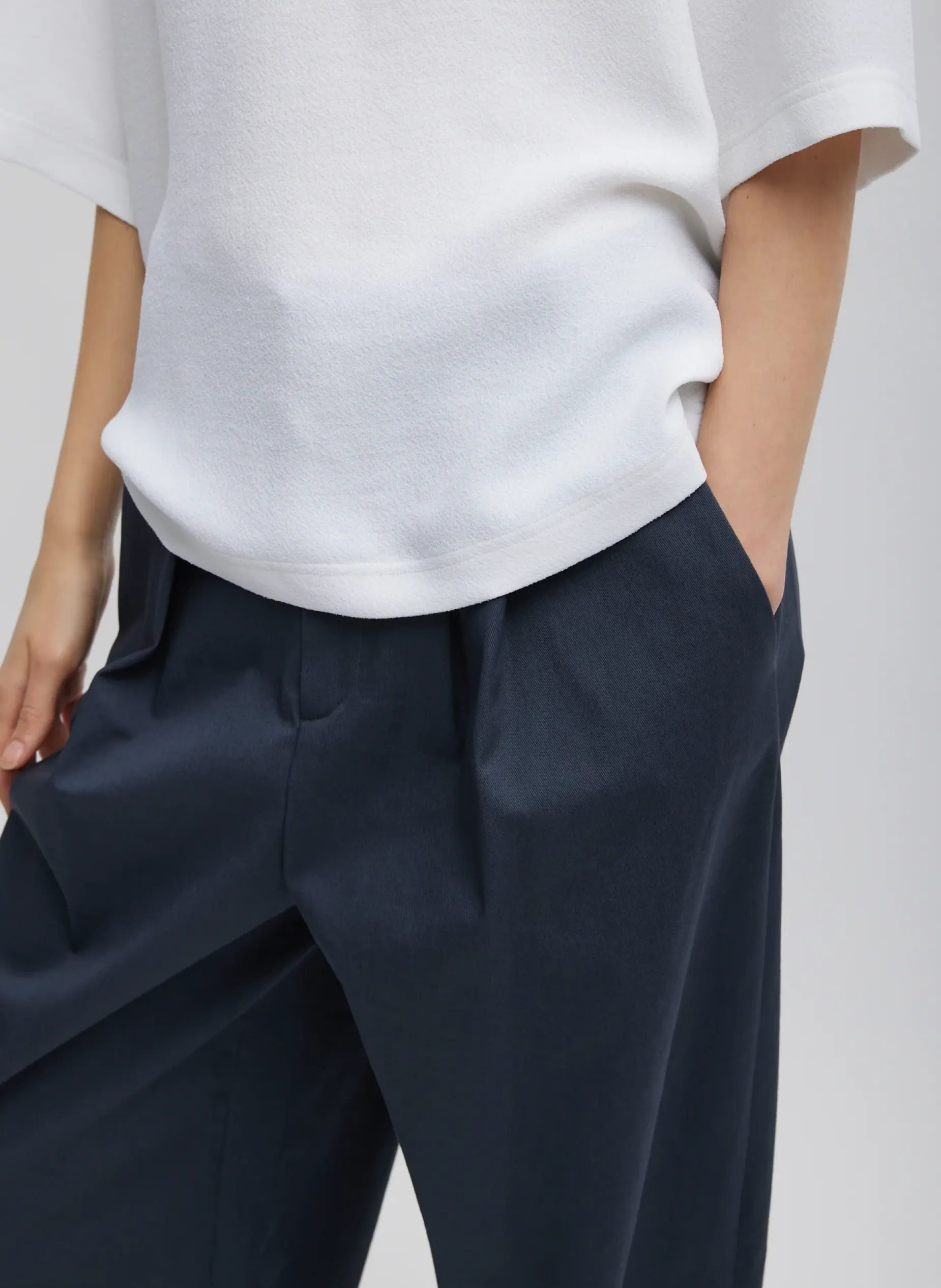 Tops>Tibi Pebble Sable Easy T-Shirt White