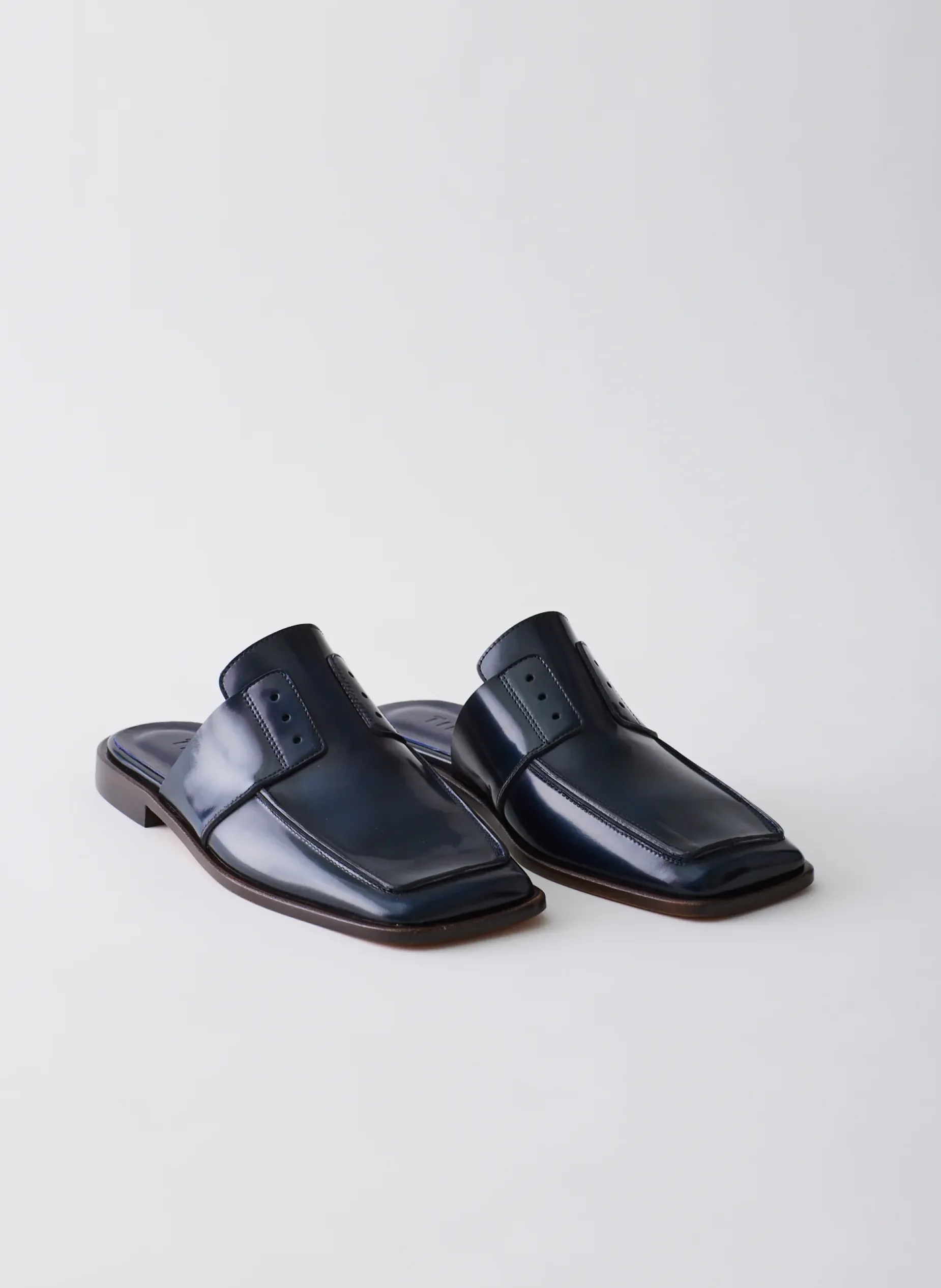 Flats>Tibi Pedro Slide Square Toe Loafer Navy