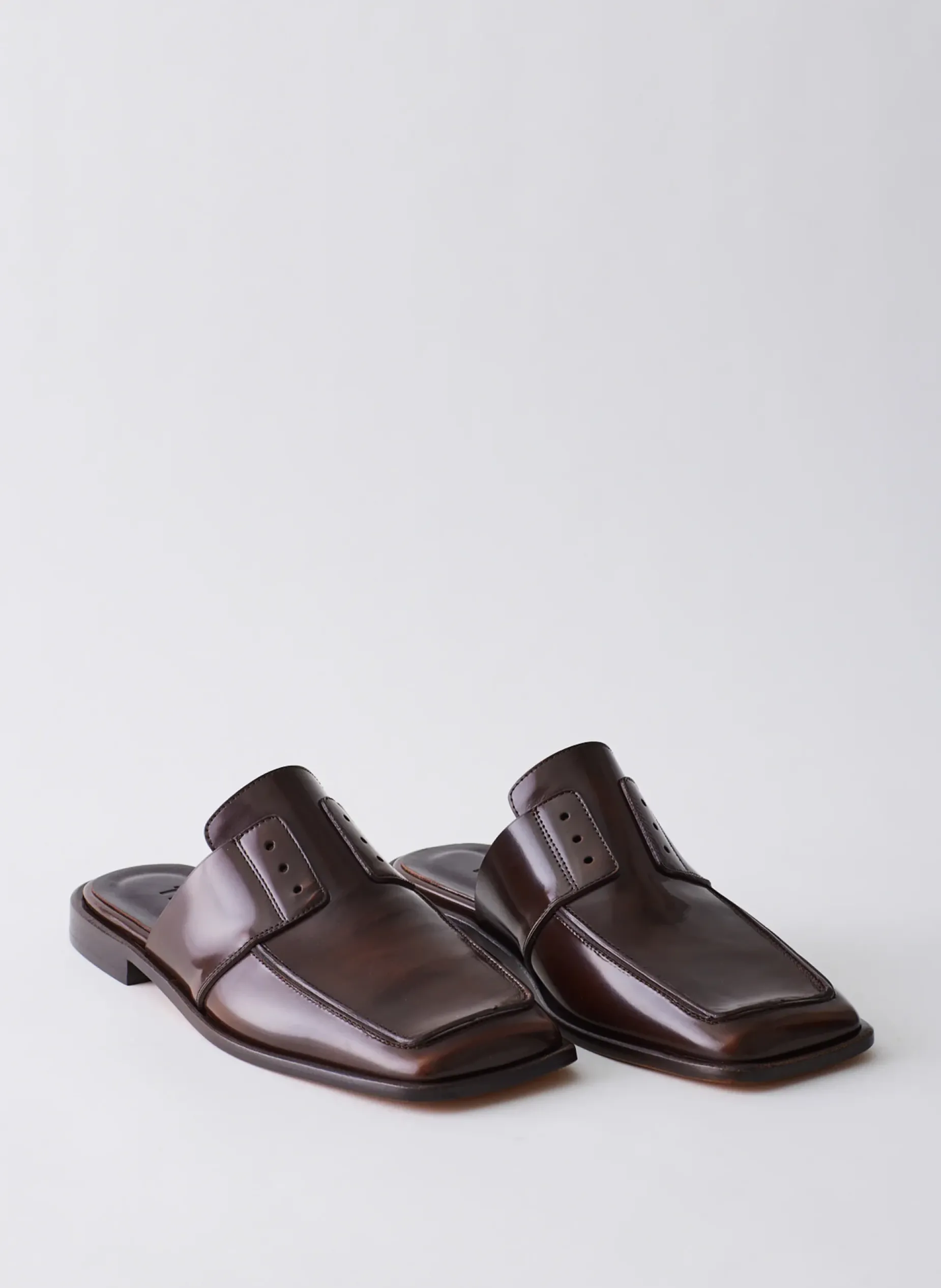 Flats>Tibi Pedro Slide Square Toe Loafer Brown