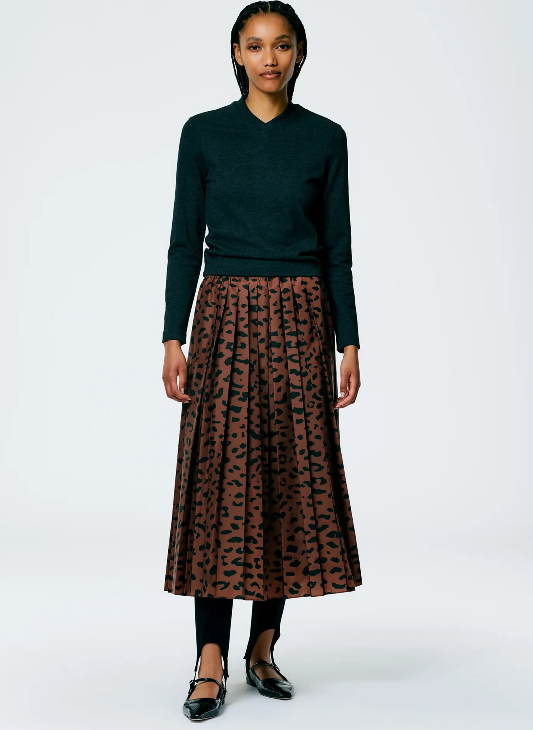 Knitwear & Sweatshirts|Tops>Tibi Perfect Shrunken V-Neck T-Shirt Charcoal Grey