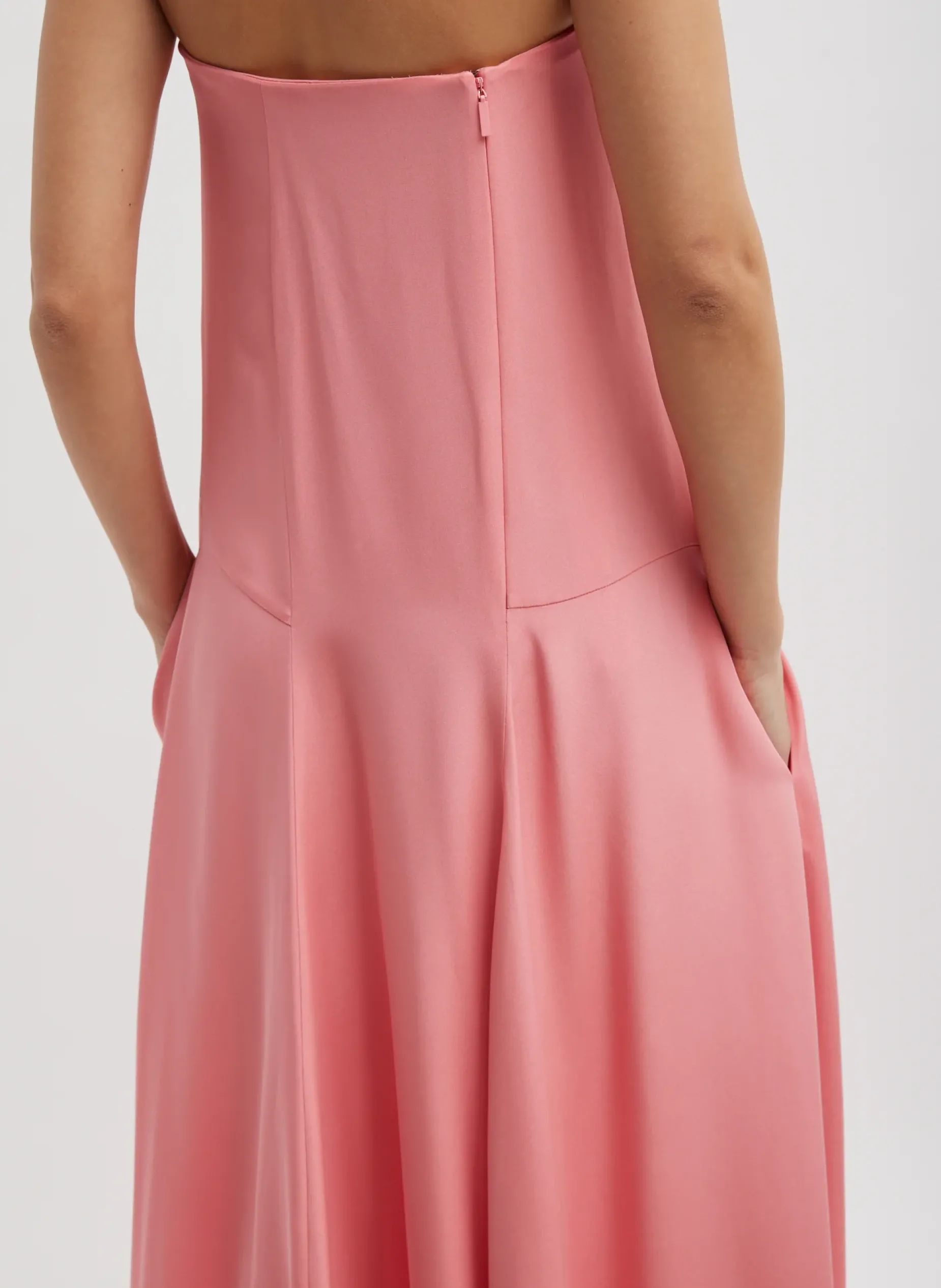 Dresses>Tibi 4-Ply Silk Strapless Sculpted Dress Pink