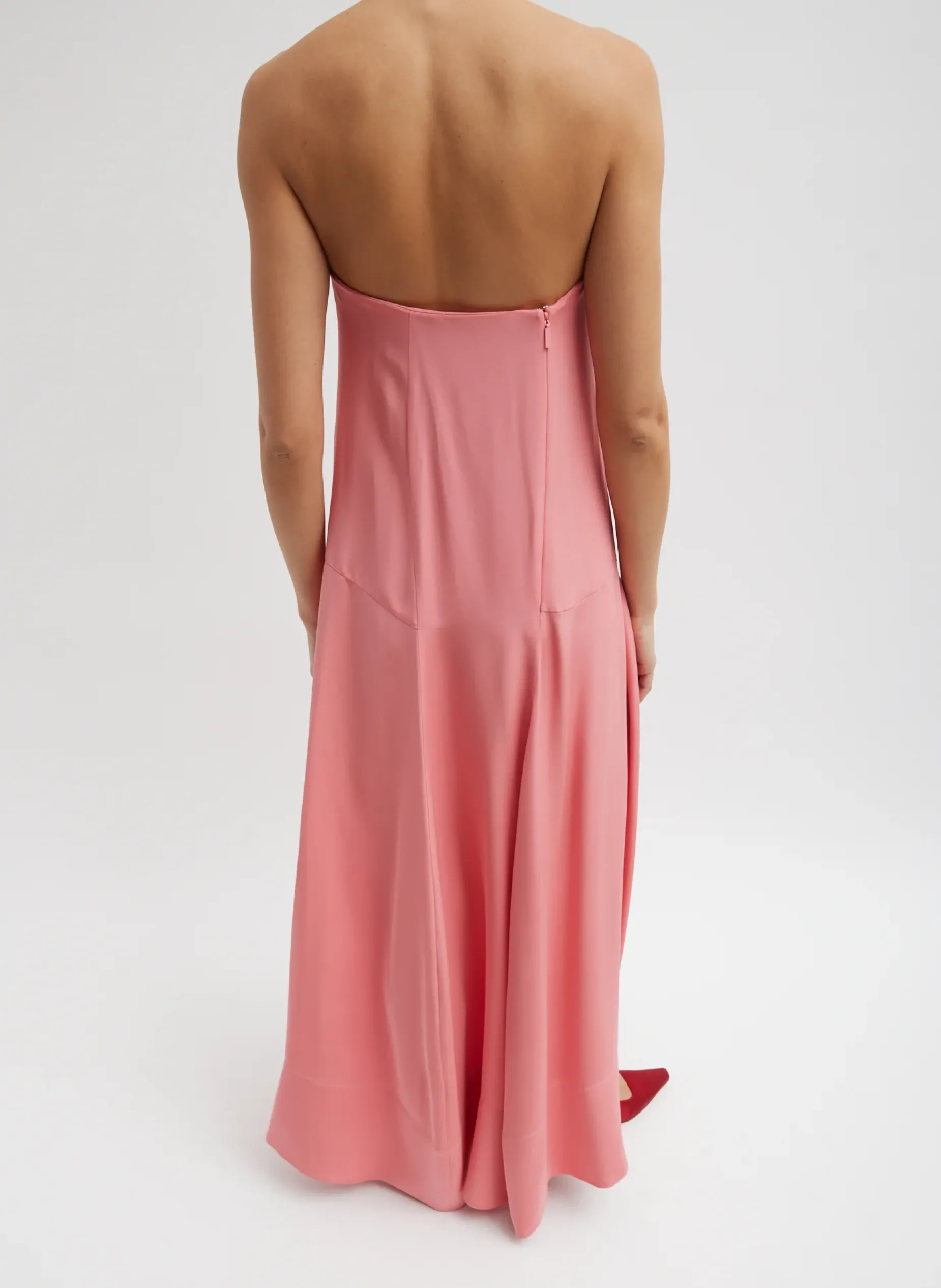 Dresses>Tibi 4-Ply Silk Strapless Sculpted Dress Pink