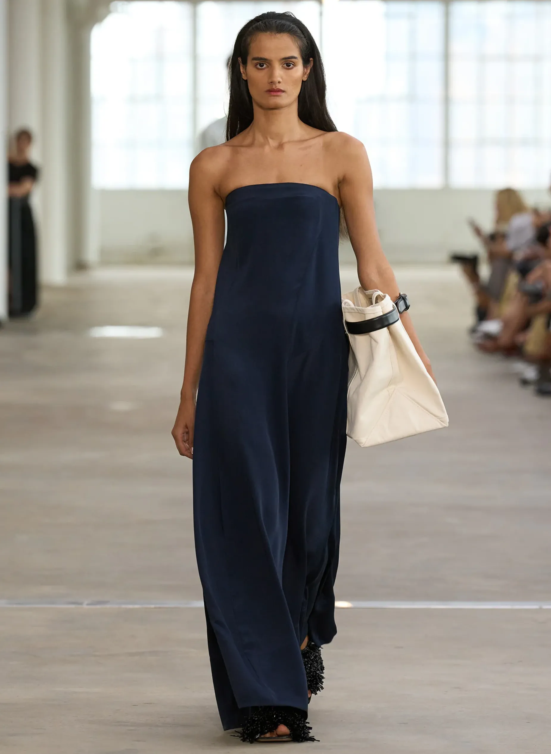 Dresses>Tibi 4-Ply Silk Strapless Sculpted Dress Dark Navy