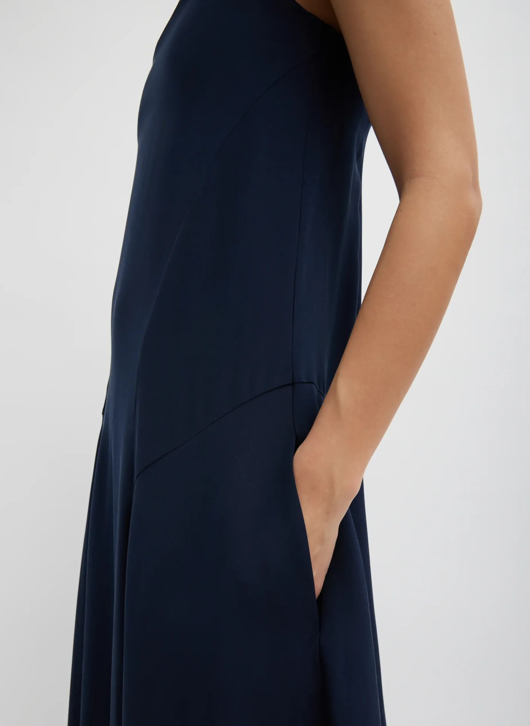 Dresses>Tibi 4-Ply Silk Strapless Sculpted Dress Dark Navy