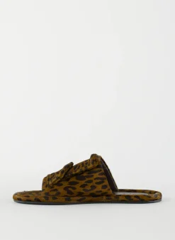 Flats>Tibi Pony Hair Calf Print Beryen Sandal Olive Green