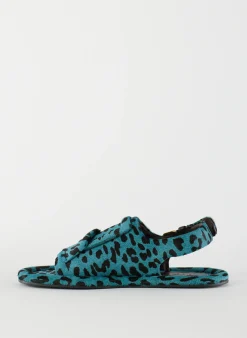 Flats>Tibi Pony Hair Calf Print Slingback Beryen Sandal Baby Blue