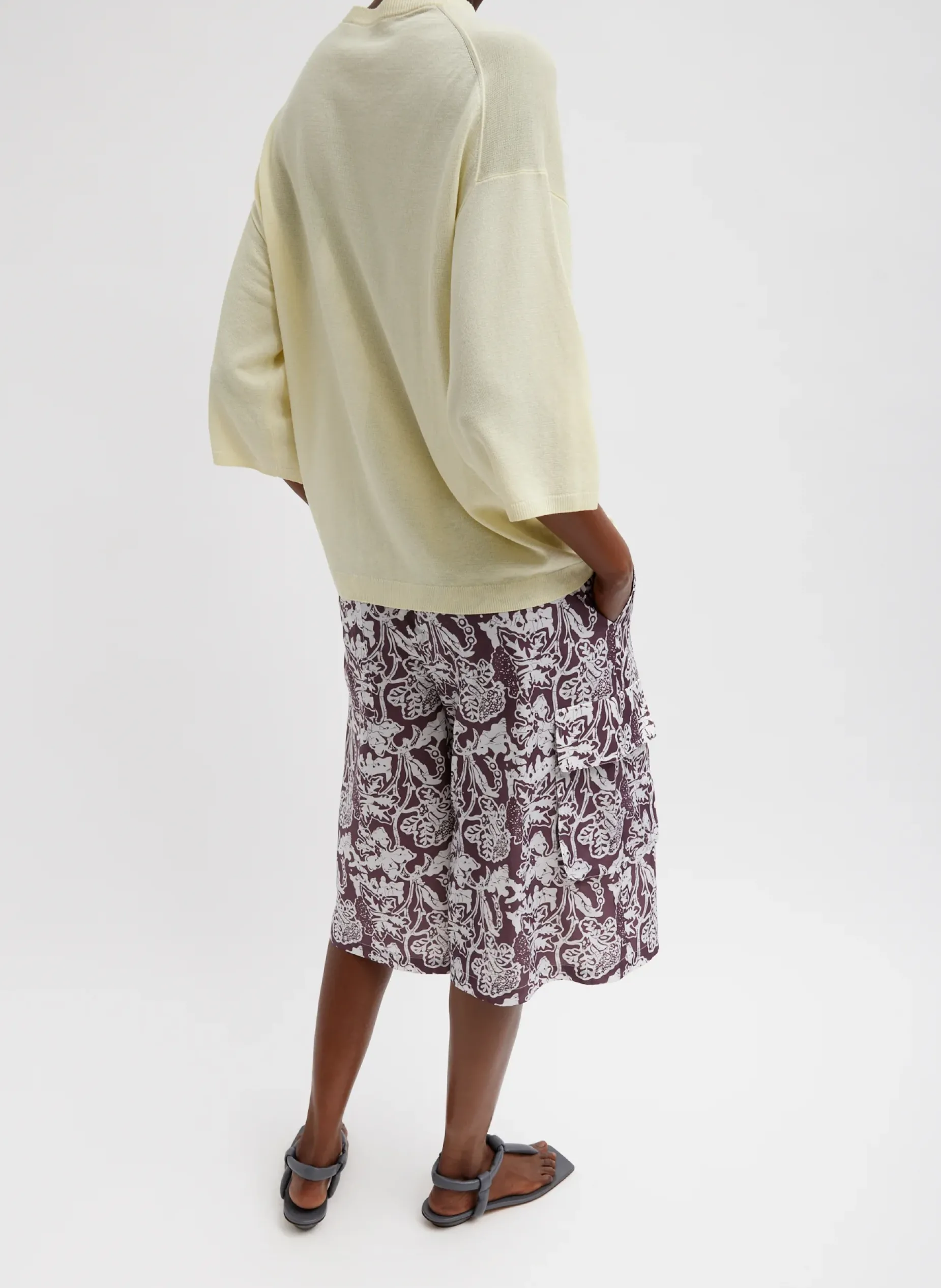 Pants & Shorts>Tibi Recycled Nylon Batik Cargo Short Cinnamon Multi