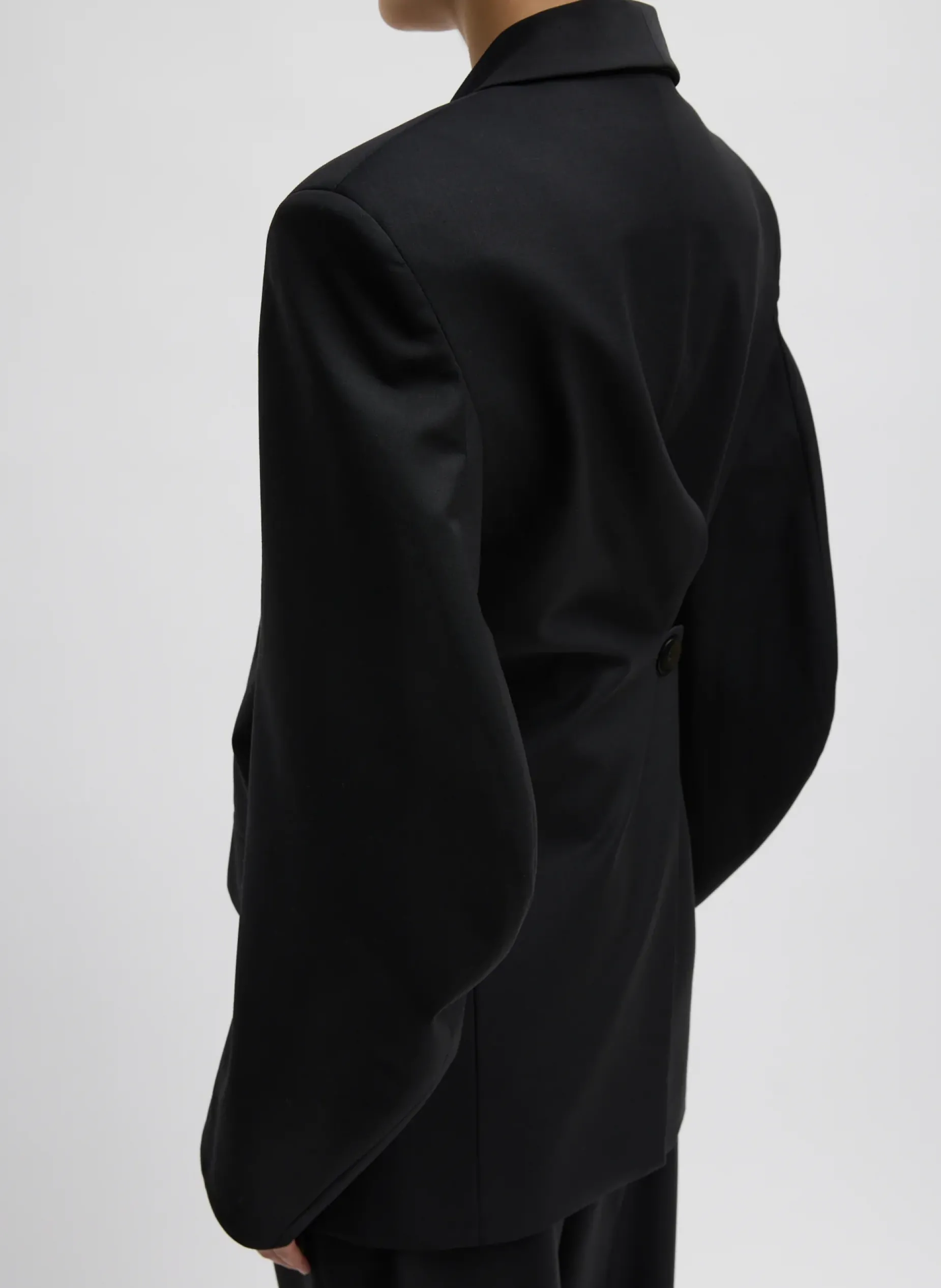 Jackets & Outerwear|Suits>Tibi Recycled Tropical Wool Sculpted Blazer Black