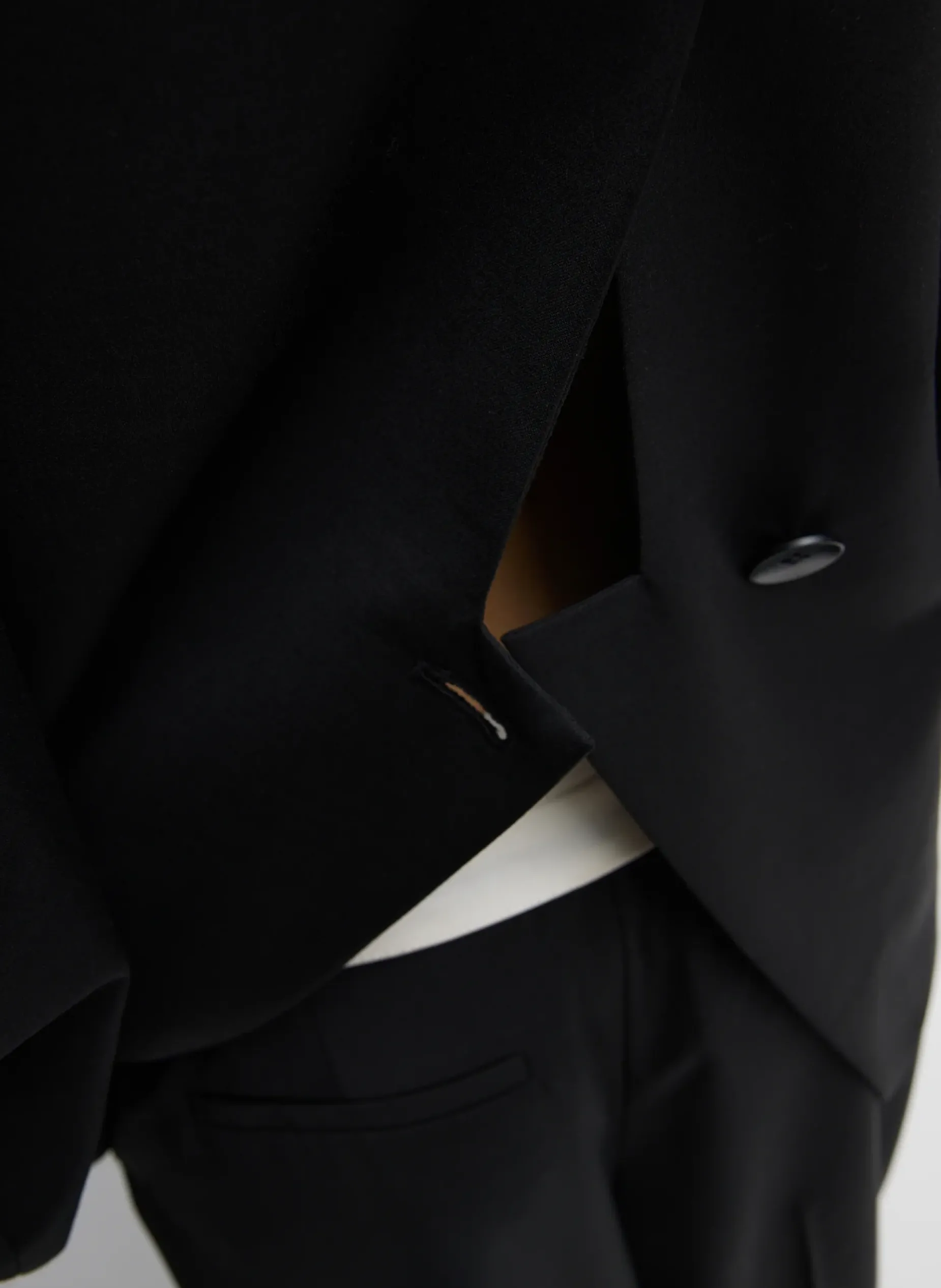 Jackets & Outerwear|Suits>Tibi Recycled Tropical Wool Sculpted Blazer Black