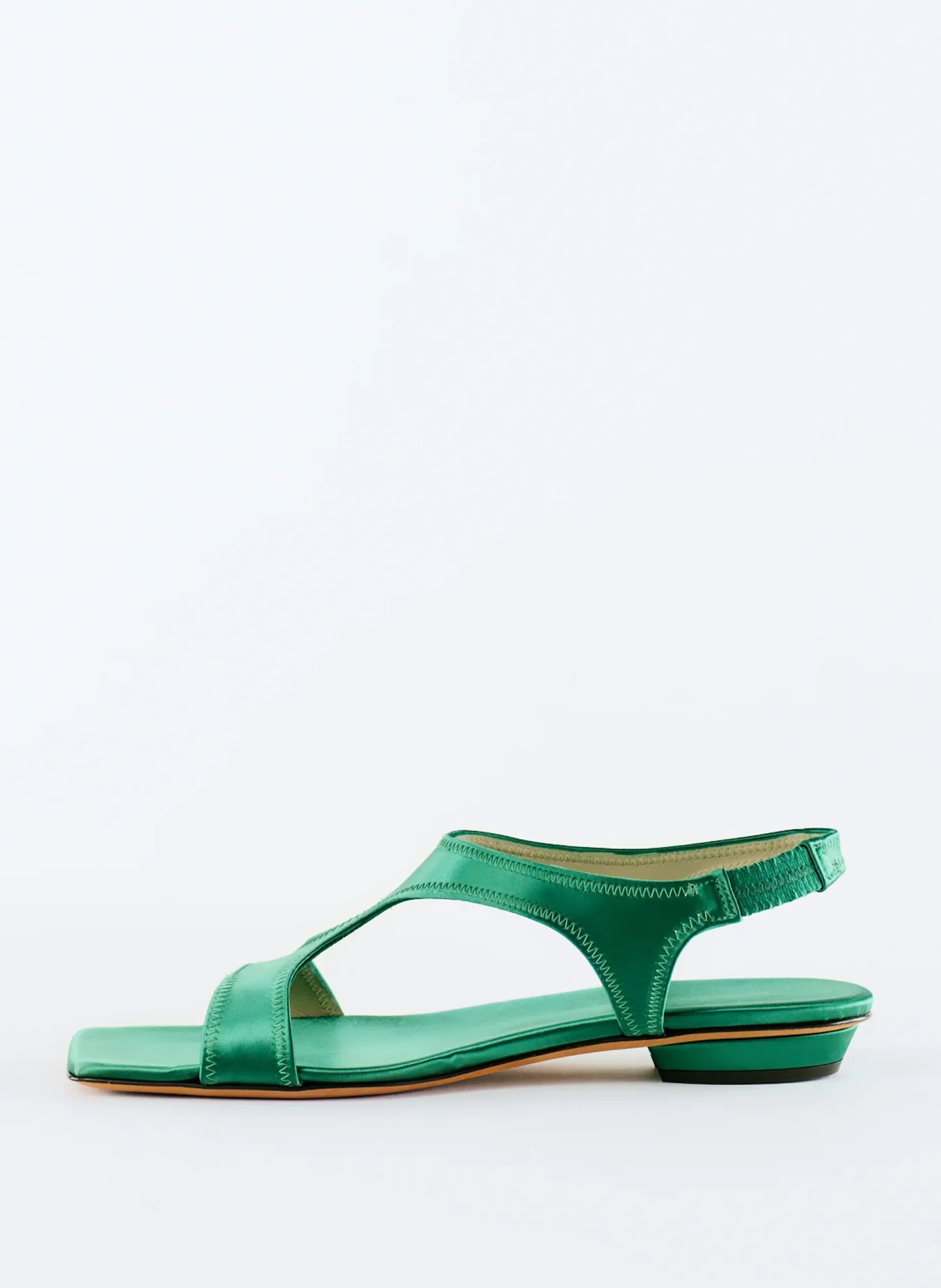 Flats|Sandals>Tibi Rubin Satin Sandal Green