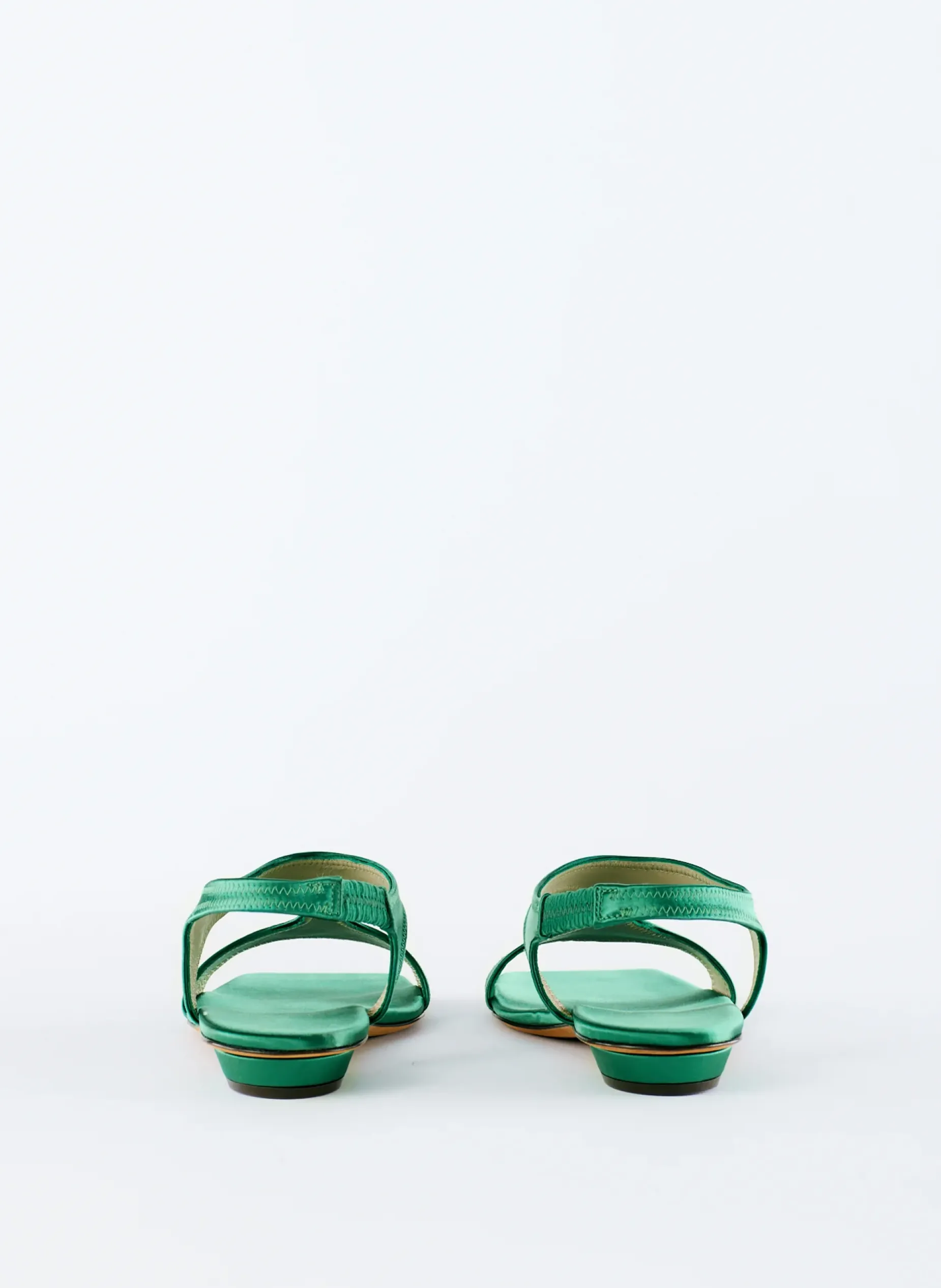 Flats|Sandals>Tibi Rubin Satin Sandal Green