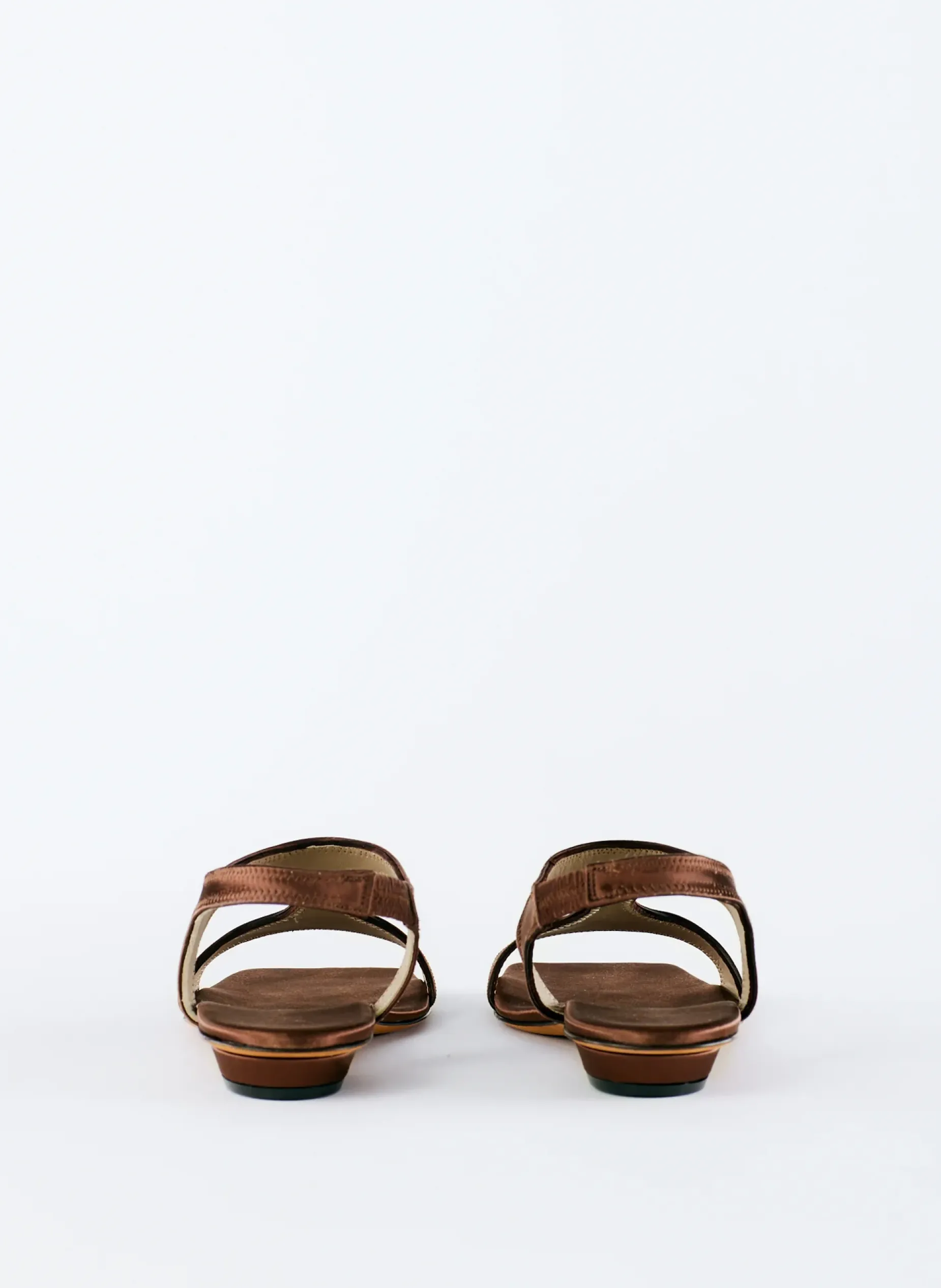 Flats|Sandals>Tibi Rubin Satin Sandal Brown
