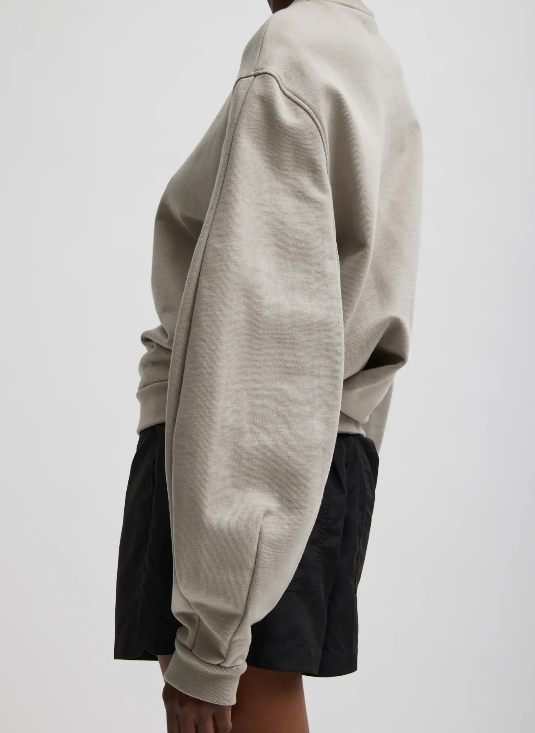 Leisure Sets|Knitwear & Sweatshirts>Tibi Sculpted Long Sleeve Sweatshirt Light Stone