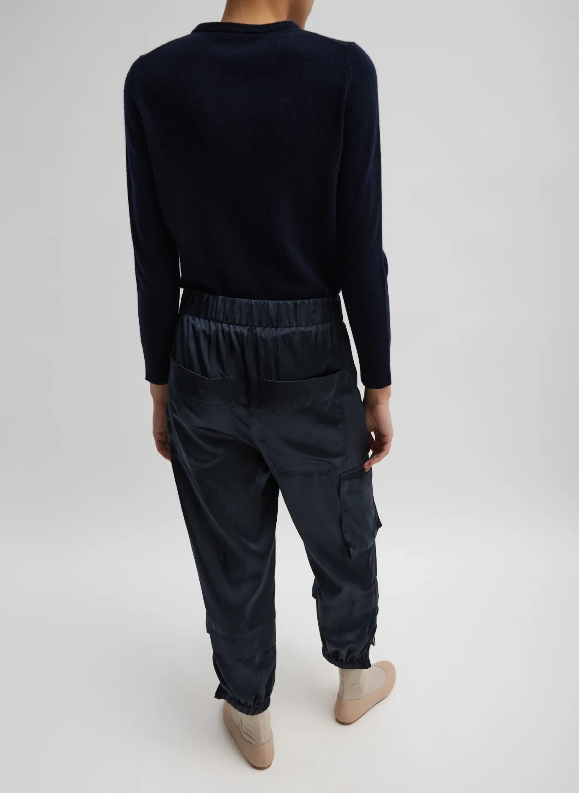 Pants & Shorts|Fundamentals - WOFs>Tibi Shiny Nylon Pull On Wilt Jogger Navy