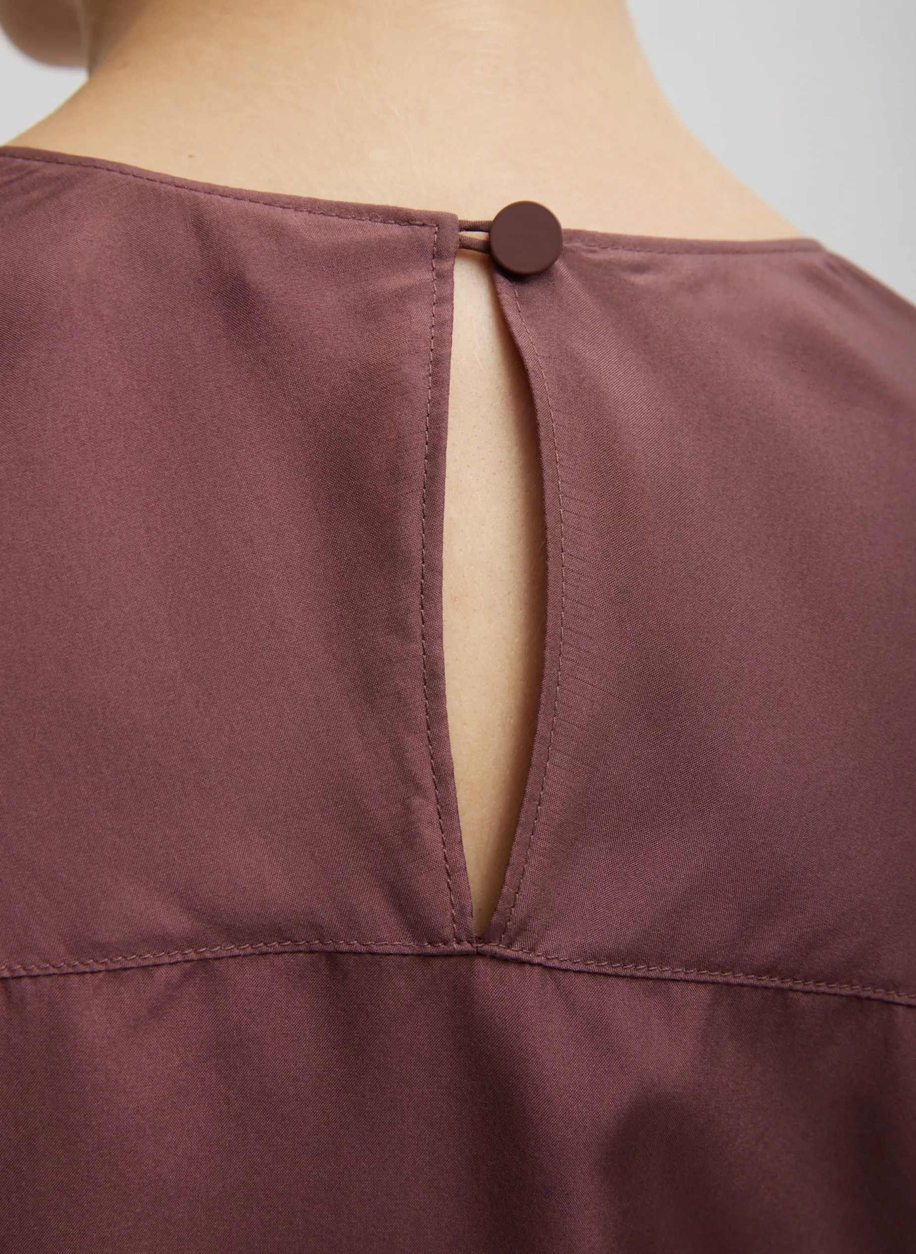 Tops>Tibi Silk Habutai Circular Top Cinnamon